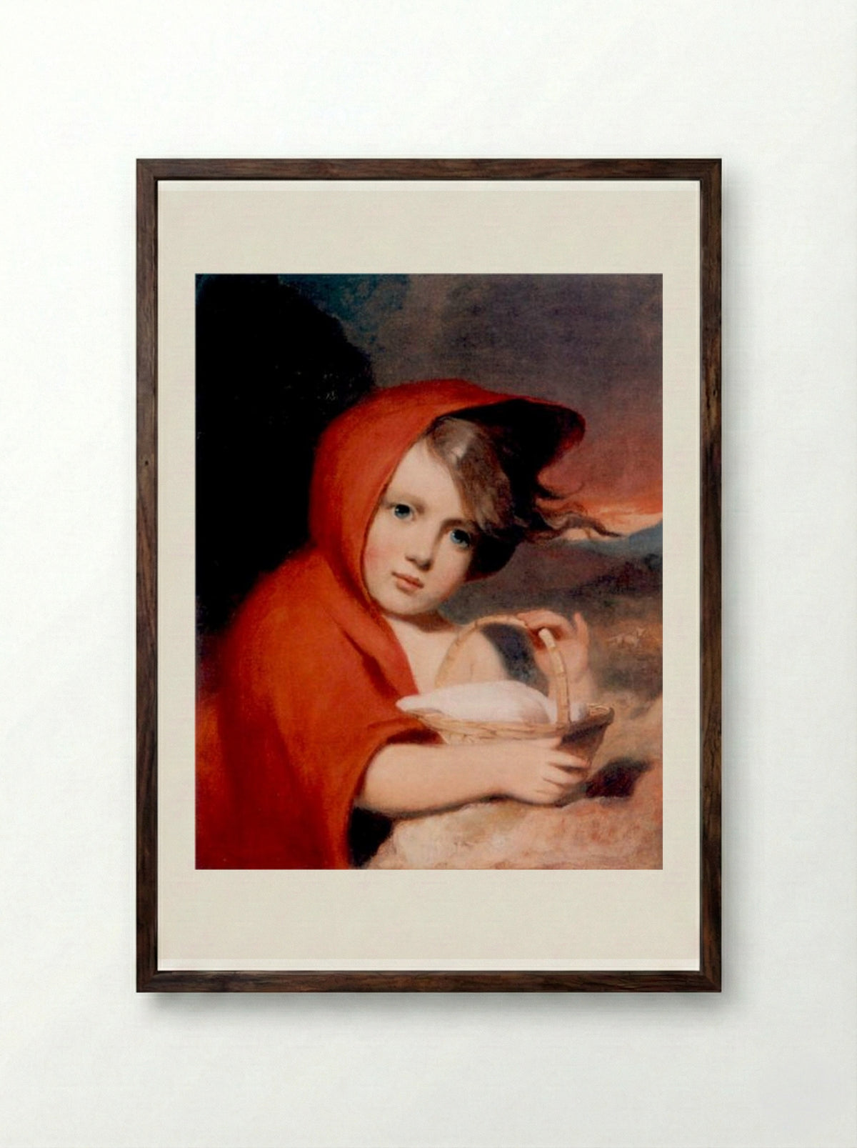 Little Red Riding Hood - Thomas Sully - Framed Print Dark Wood