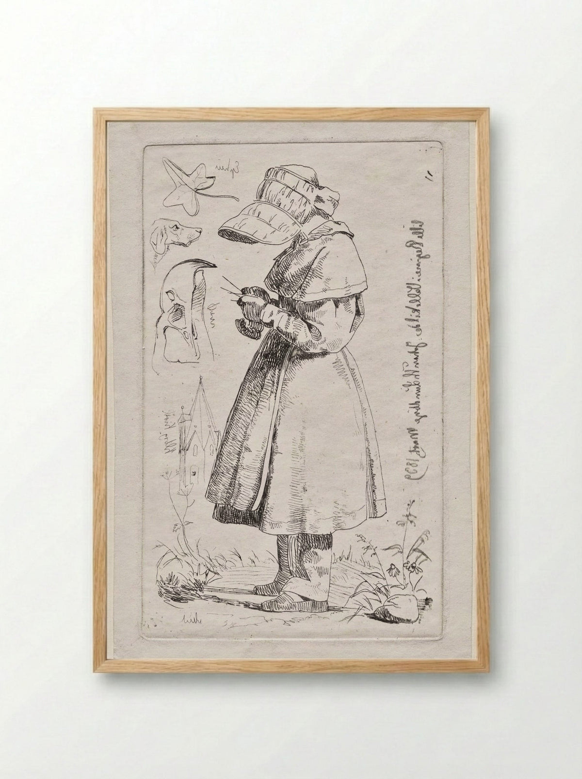 Little Regine in Vallekilde - Johan Thomas Lundbye - Framed Print Wood