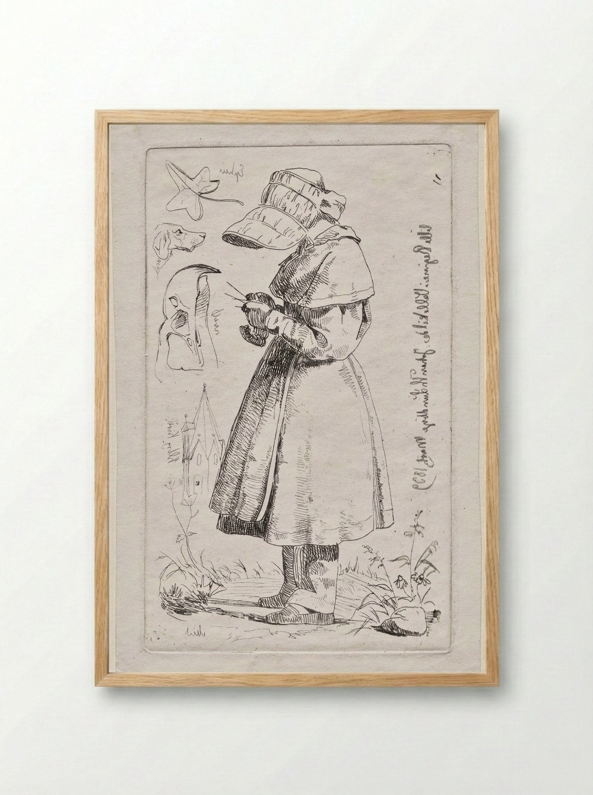 Little Regine in Vallekilde - Johan Thomas Lundbye - Framed Print Wood