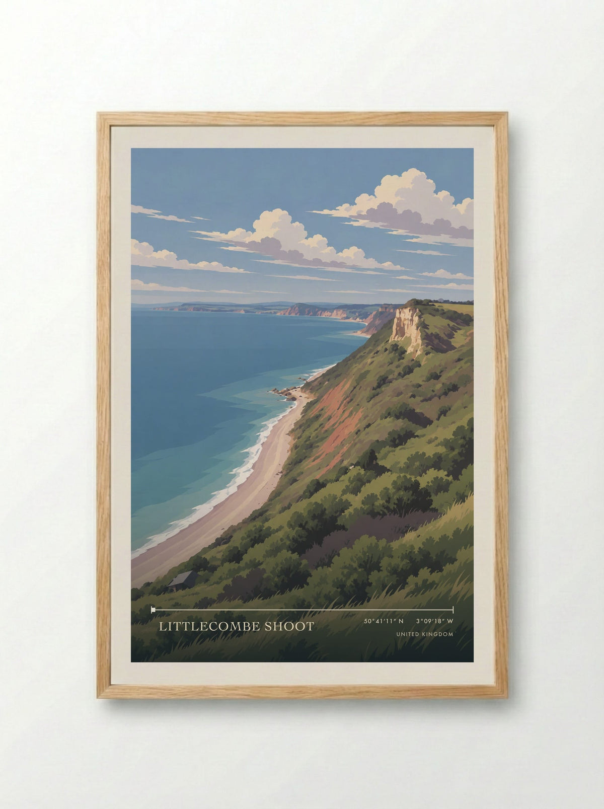 Littlecombe Shoot | Travel Poster - Framed Print Wood