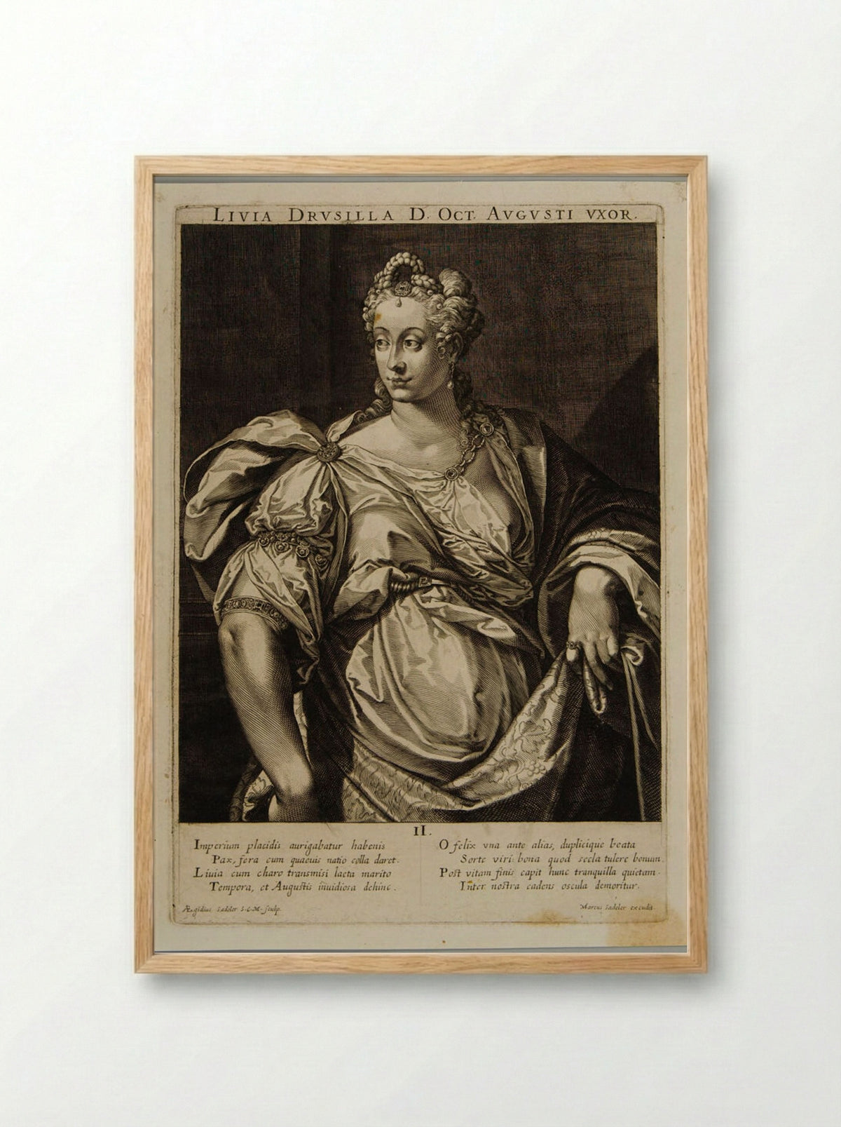 Livia Drusilla, Wife of Augustus - Aegidius Sadeler II - Framed Print Wood