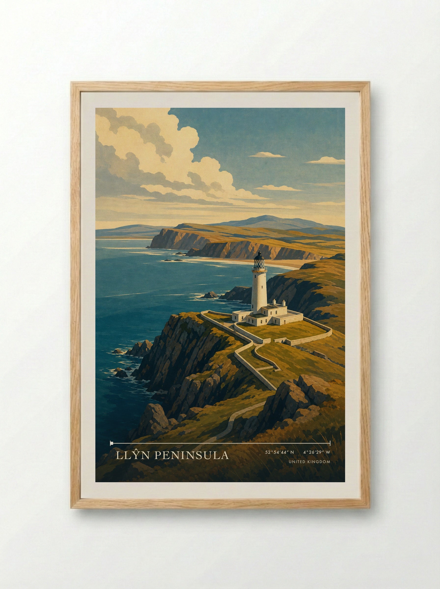 Llŷn Peninsula United Kingdom Travel Poster - Framed Print Wood