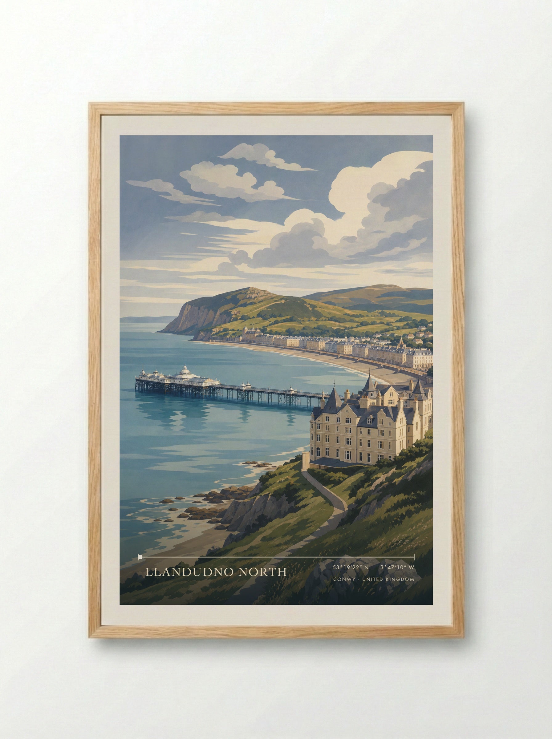 Llandudno North Conwy United Kingdom Travel Poster - Framed Print Wood