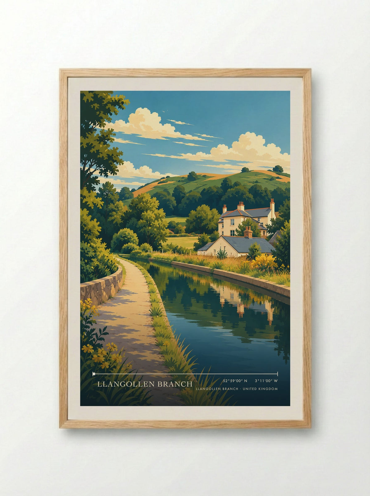 Llangollen Branch | Travel Poster - Framed Print Wood