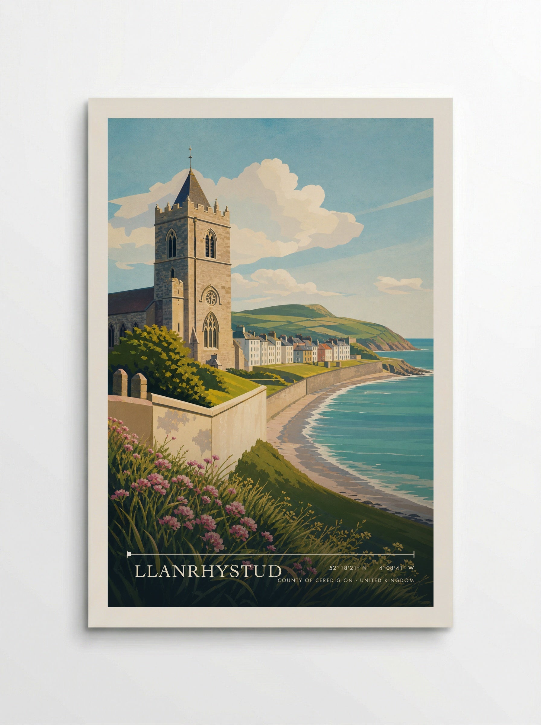 Llanrhystud County of Ceredigion United Kingdom Travel Poster - Poster