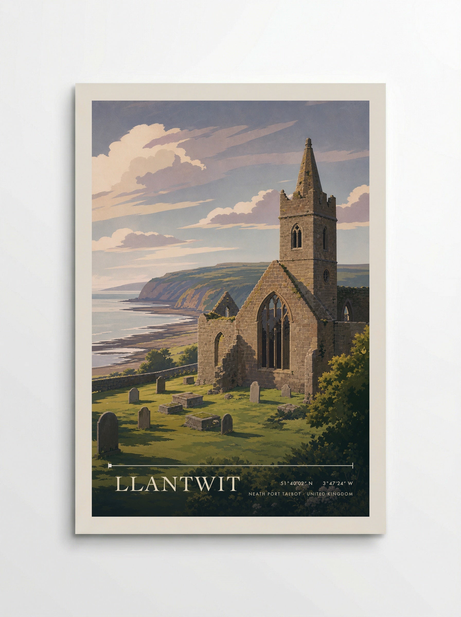 Llantwit Neath Port Talbot United Kingdom Travel Poster - Poster