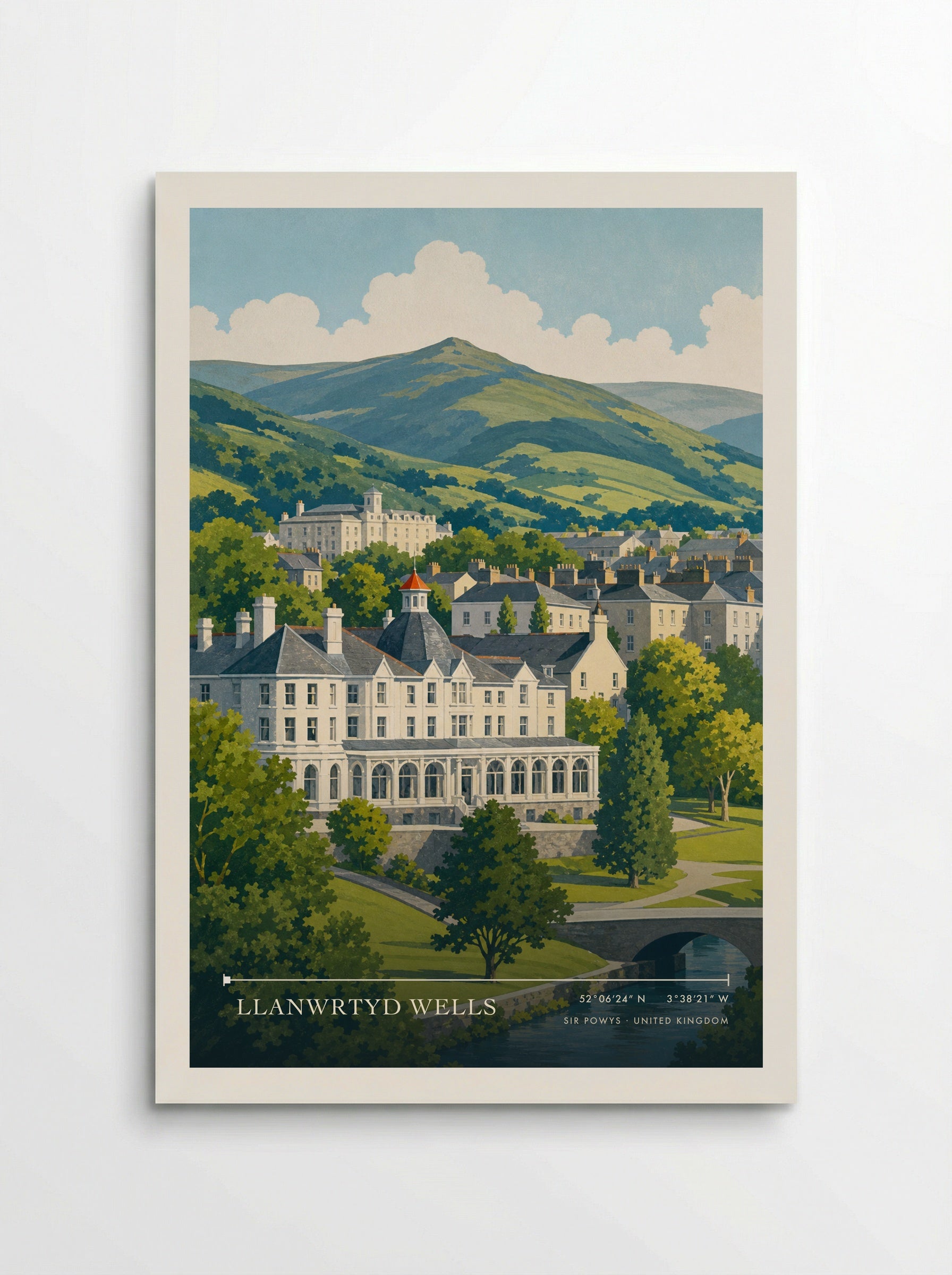 Llanwrtyd Wells Sir Powys United Kingdom Travel Poster - Poster
