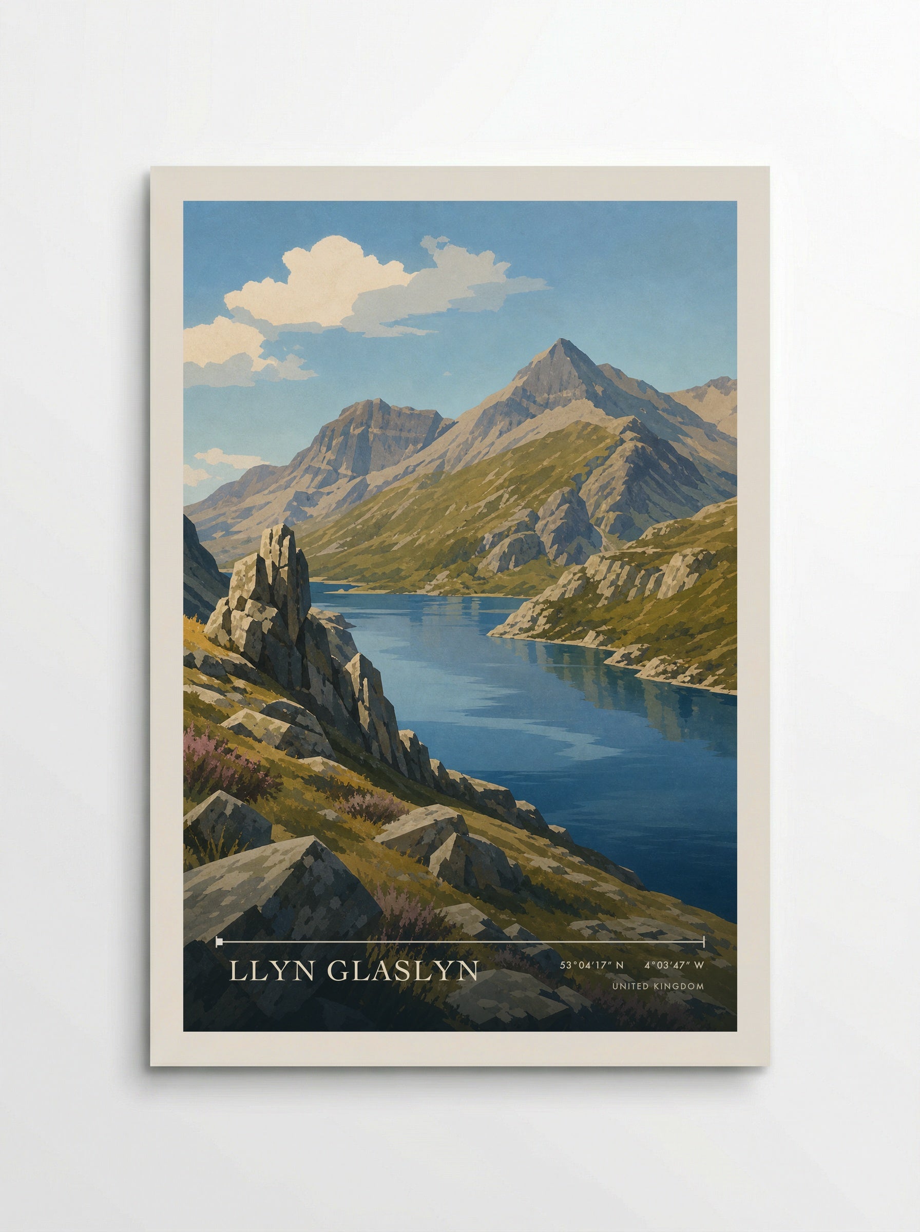 Llyn Glaslyn United Kingdom Travel Poster - Poster