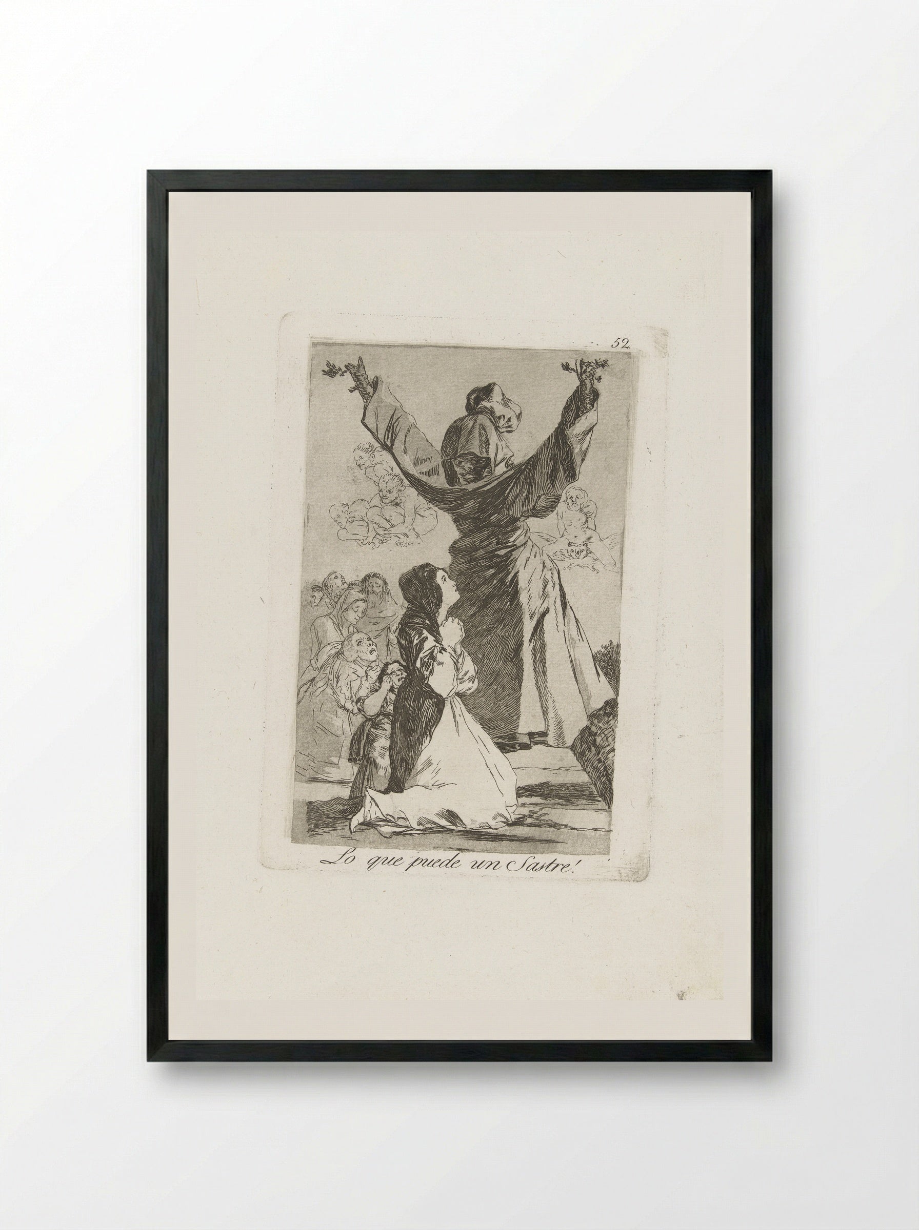 Lo que puede un Sastre! - Francisco de Goya - Framed Print Black