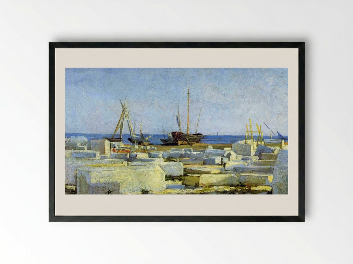 Loading Marble - Nikolai Ge - Framed Print Black