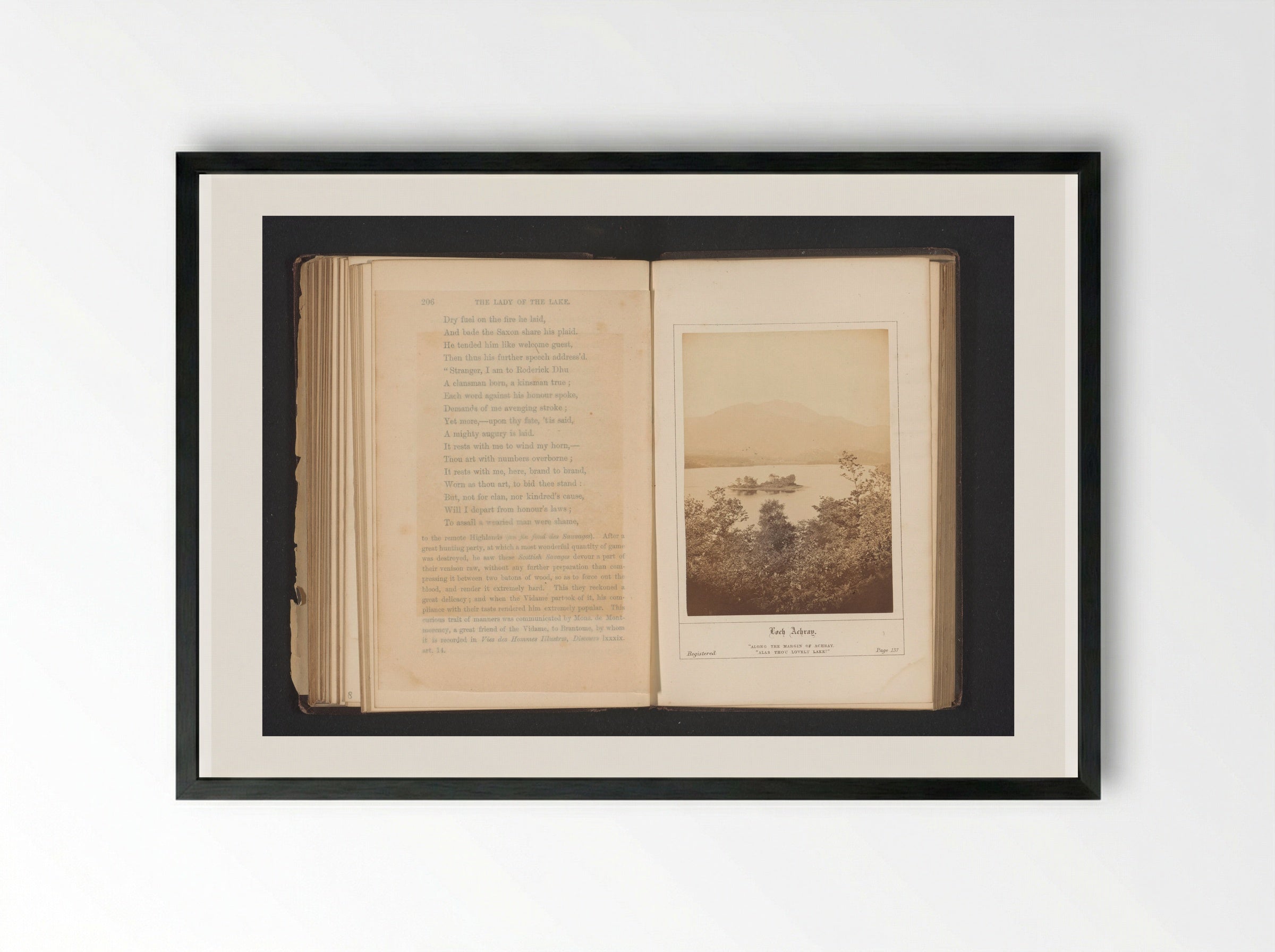 Loch Achray - George Washington Wilson - Framed Print Black
