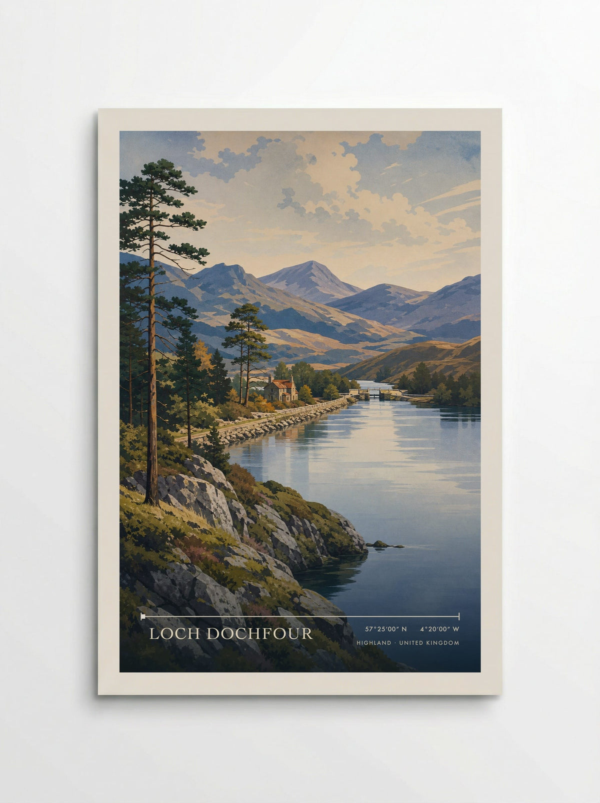 Loch Dochfour Highland United Kingdom Travel Poster - Poster