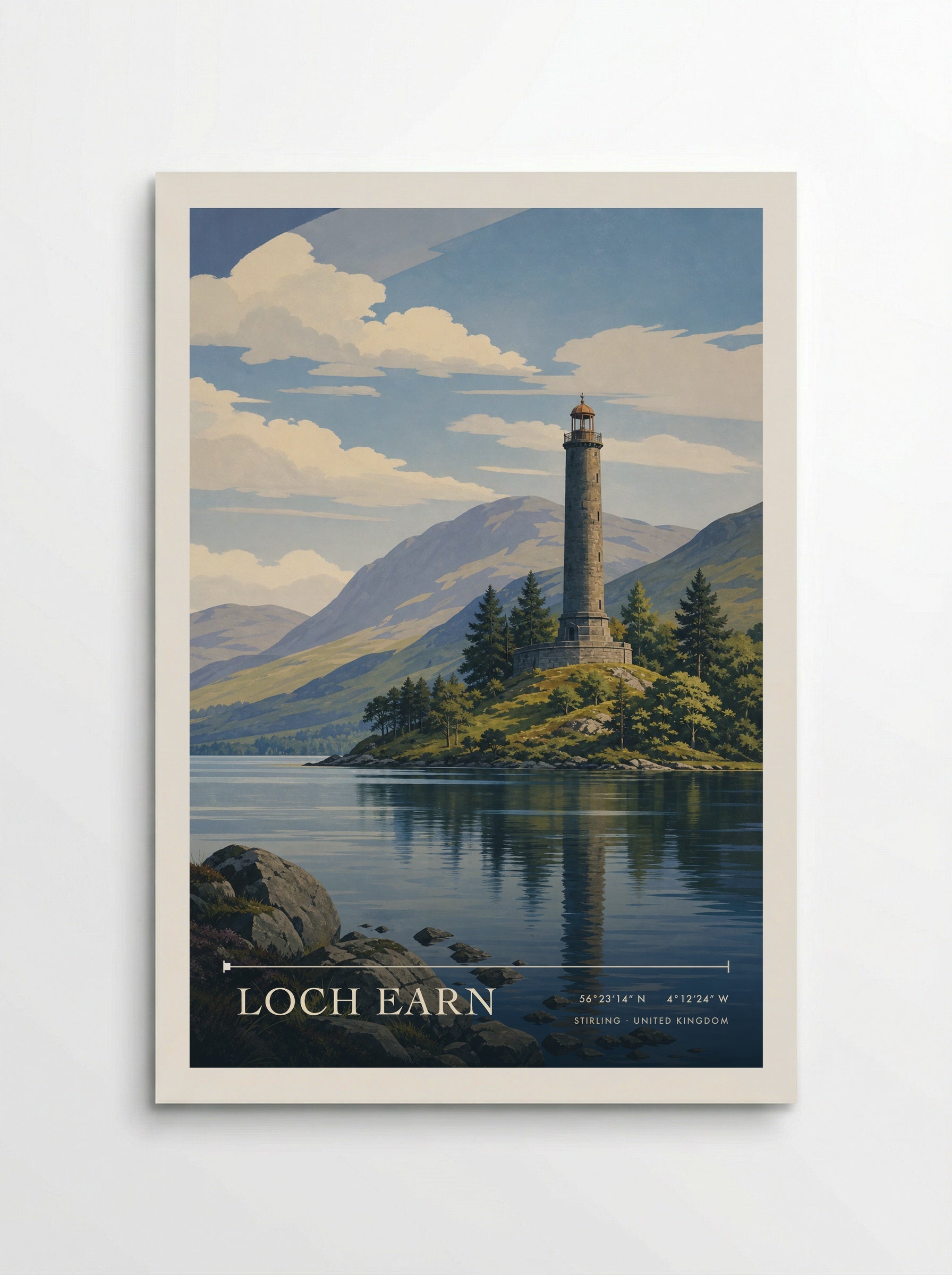 Loch Earn Stirling United Kingdom Travel Poster - Poster