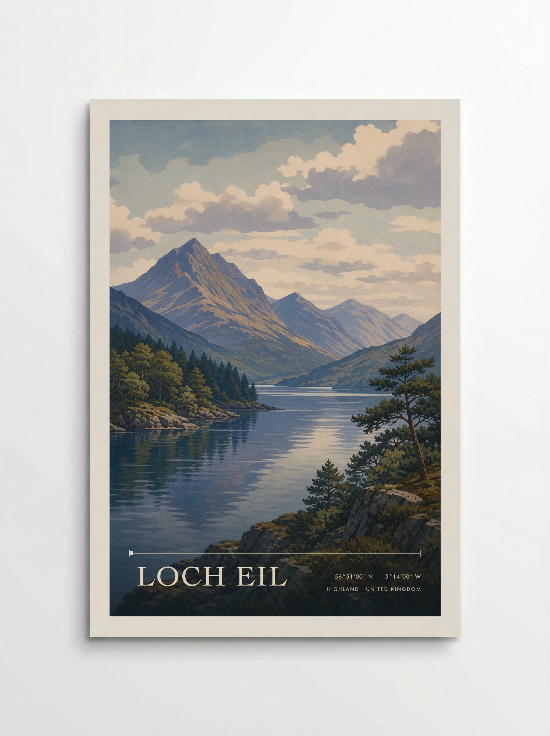 Loch Eil Highland United Kingdom Travel Poster - Poster