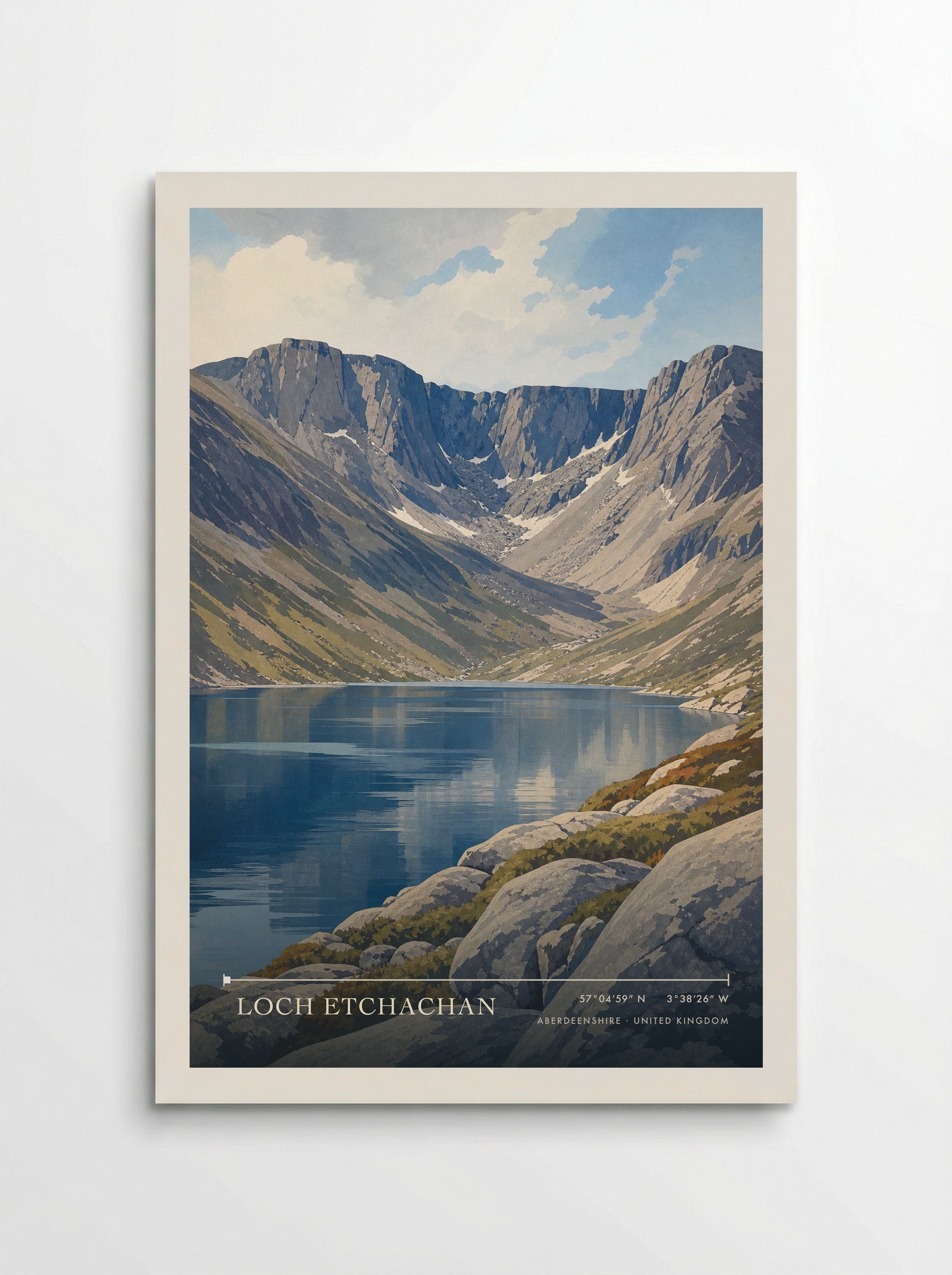 Loch Etchachan Aberdeenshire United Kingdom Travel Poster - Poster
