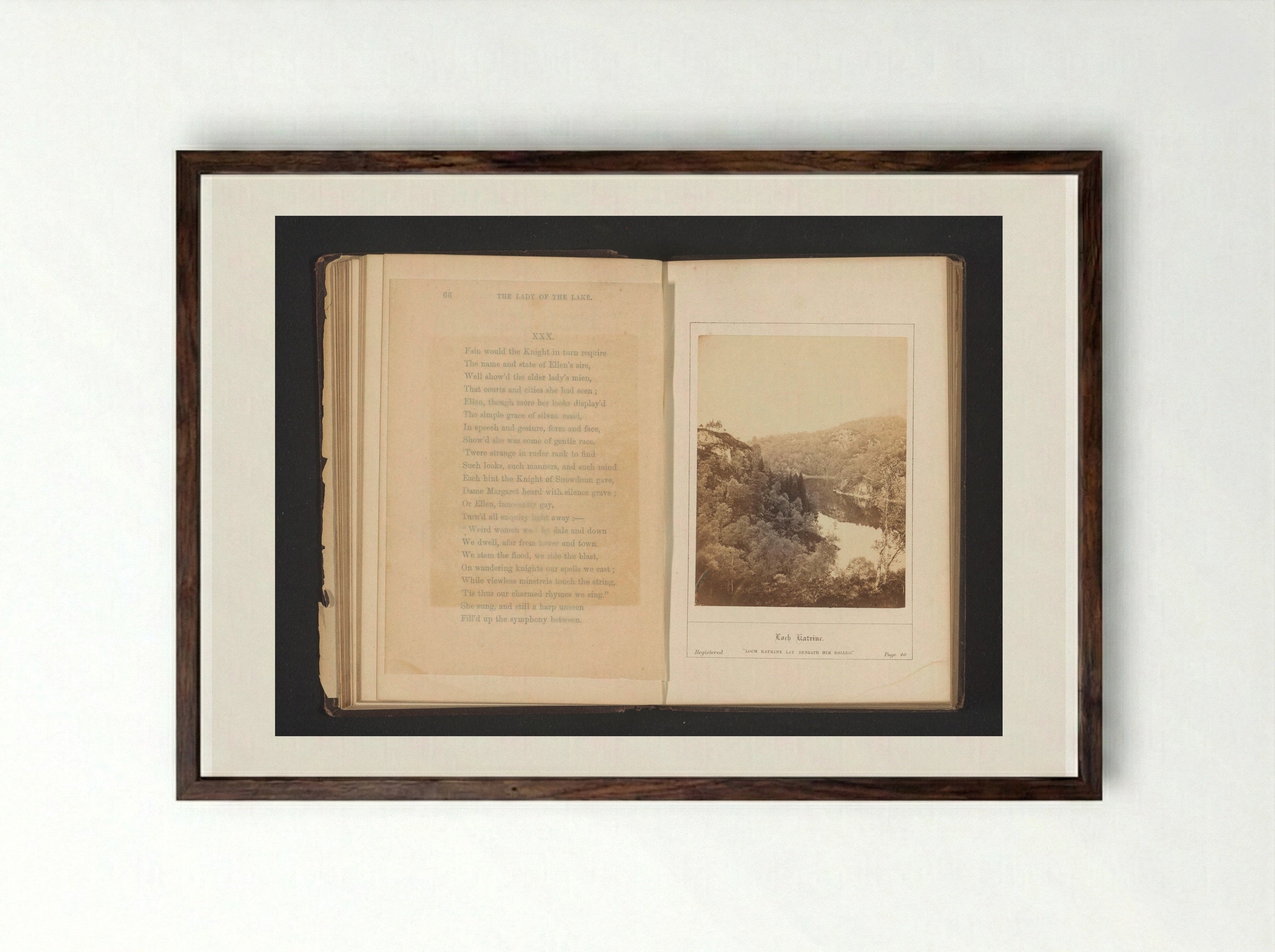 Loch Katrine - George Washington Wilson - Framed Print Dark Wood