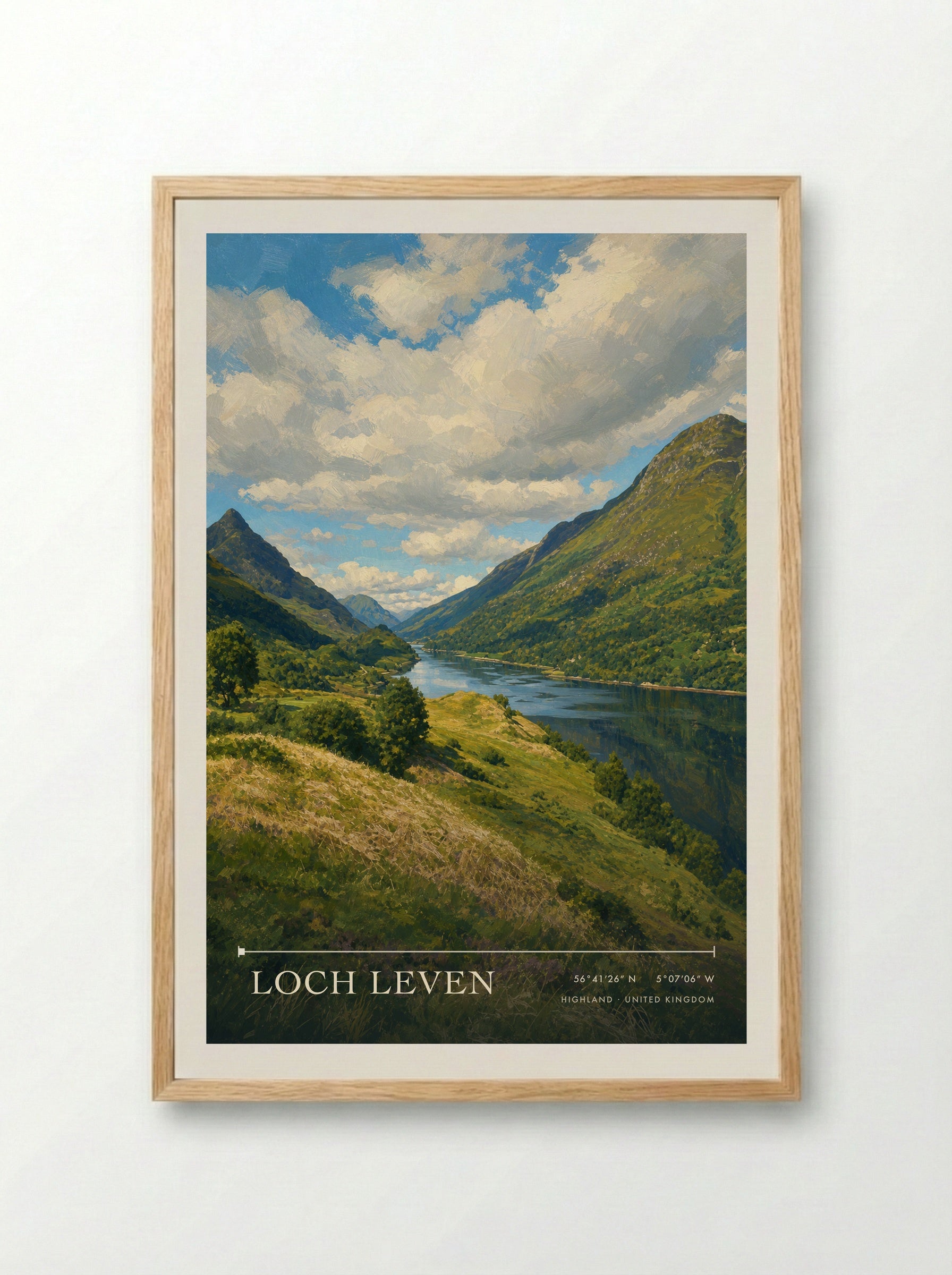 Loch Leven Highland United Kingdom Travel Poster - Framed Print Wood