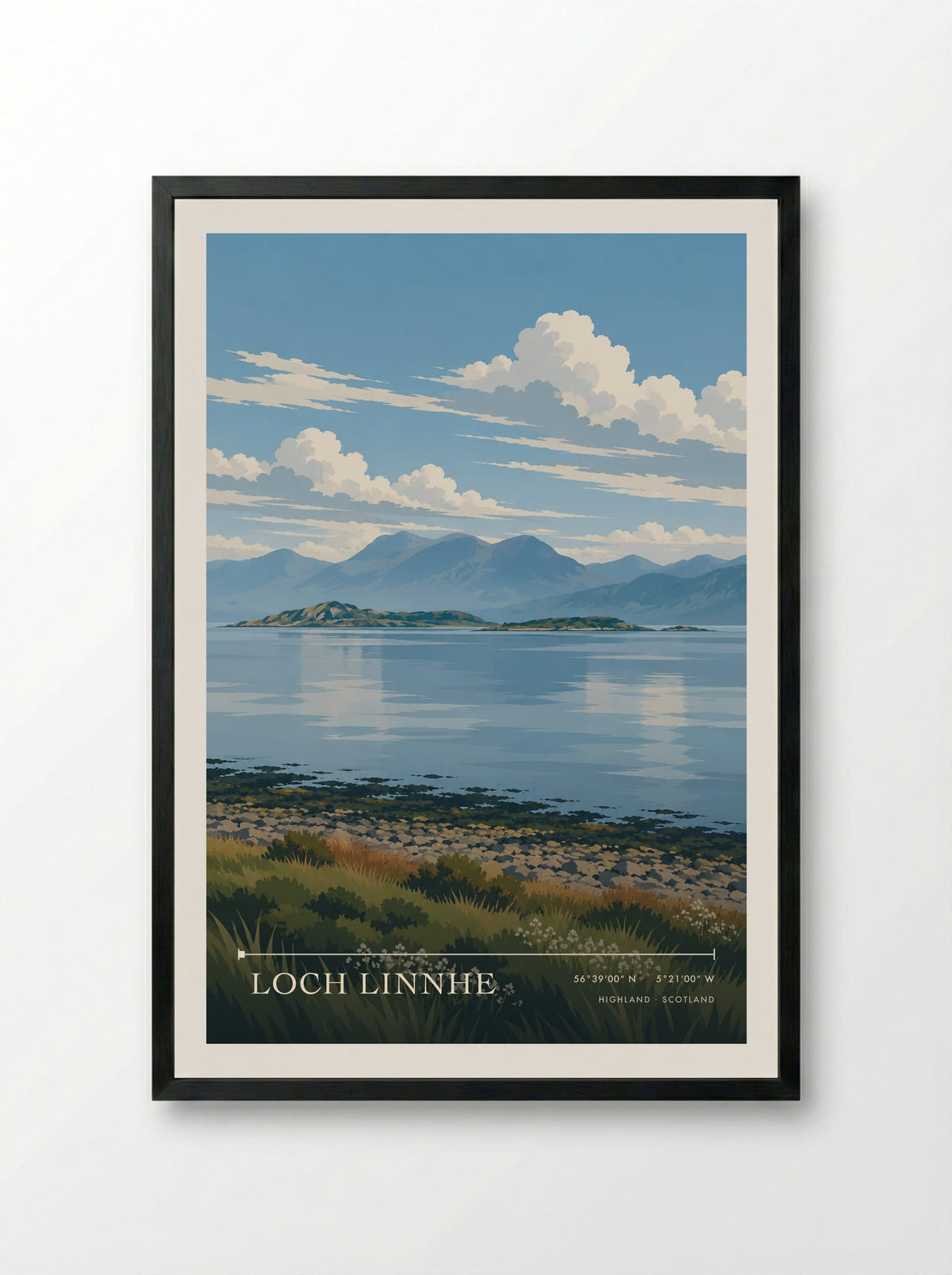 Loch Linnhe, Highland | Travel Poster - Framed Print Black