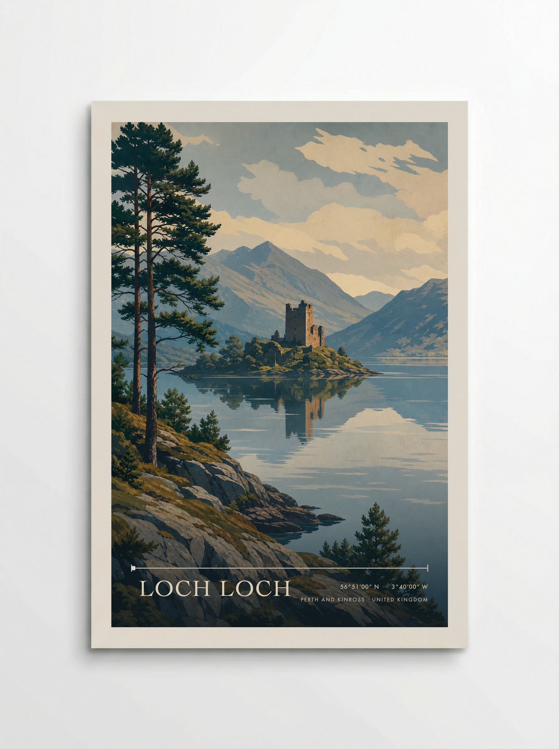 Loch Loch Perth and Kinross United Kingdom Travel Poster - Poster