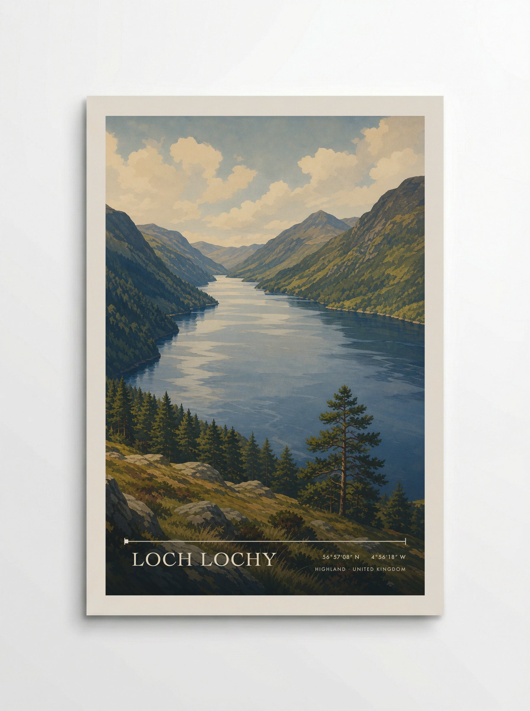 Loch Lochy Highland United Kingdom Travel Poster - Poster