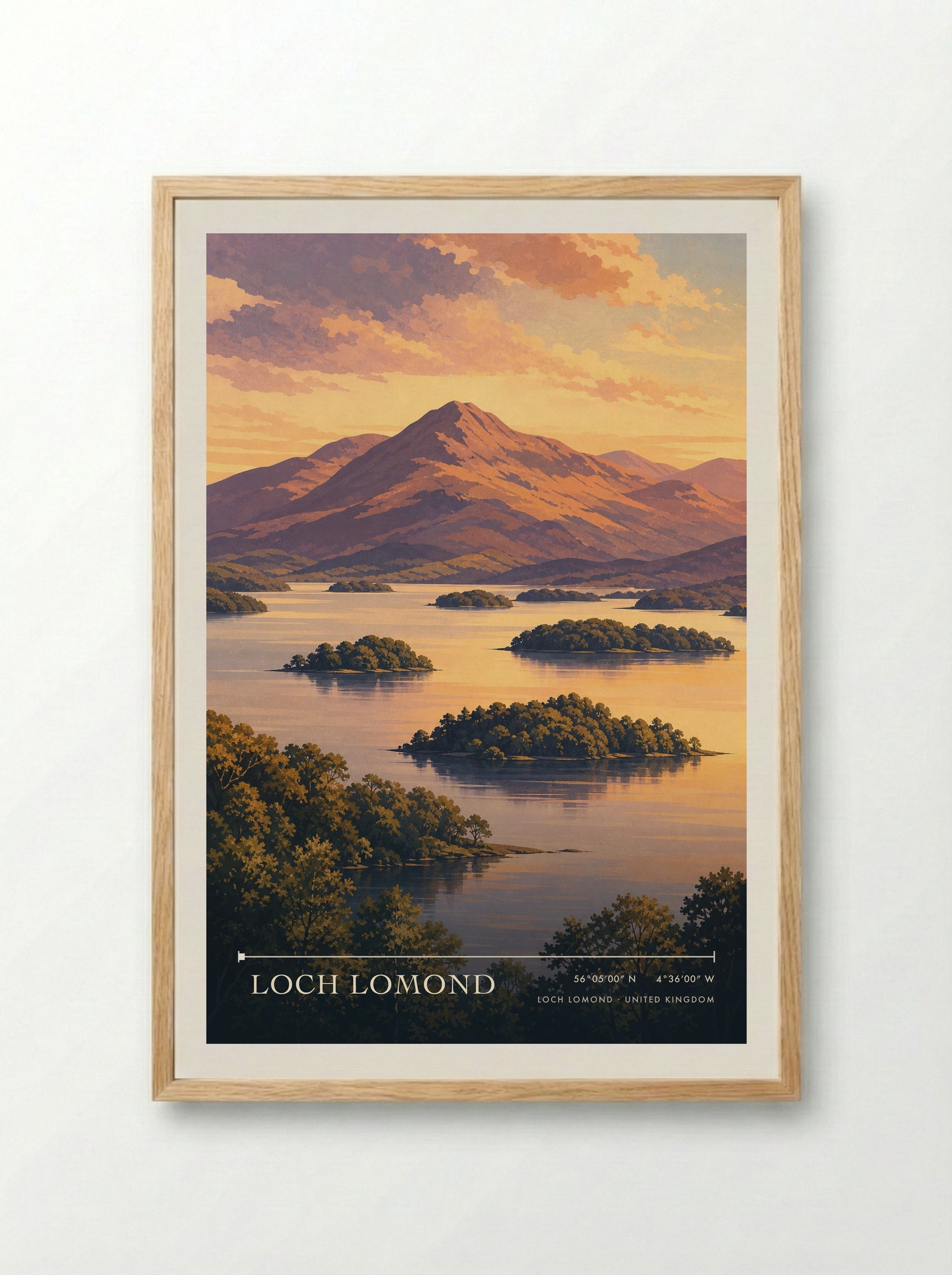 Loch Lomond United Kingdom Travel Poster - Framed Print Wood