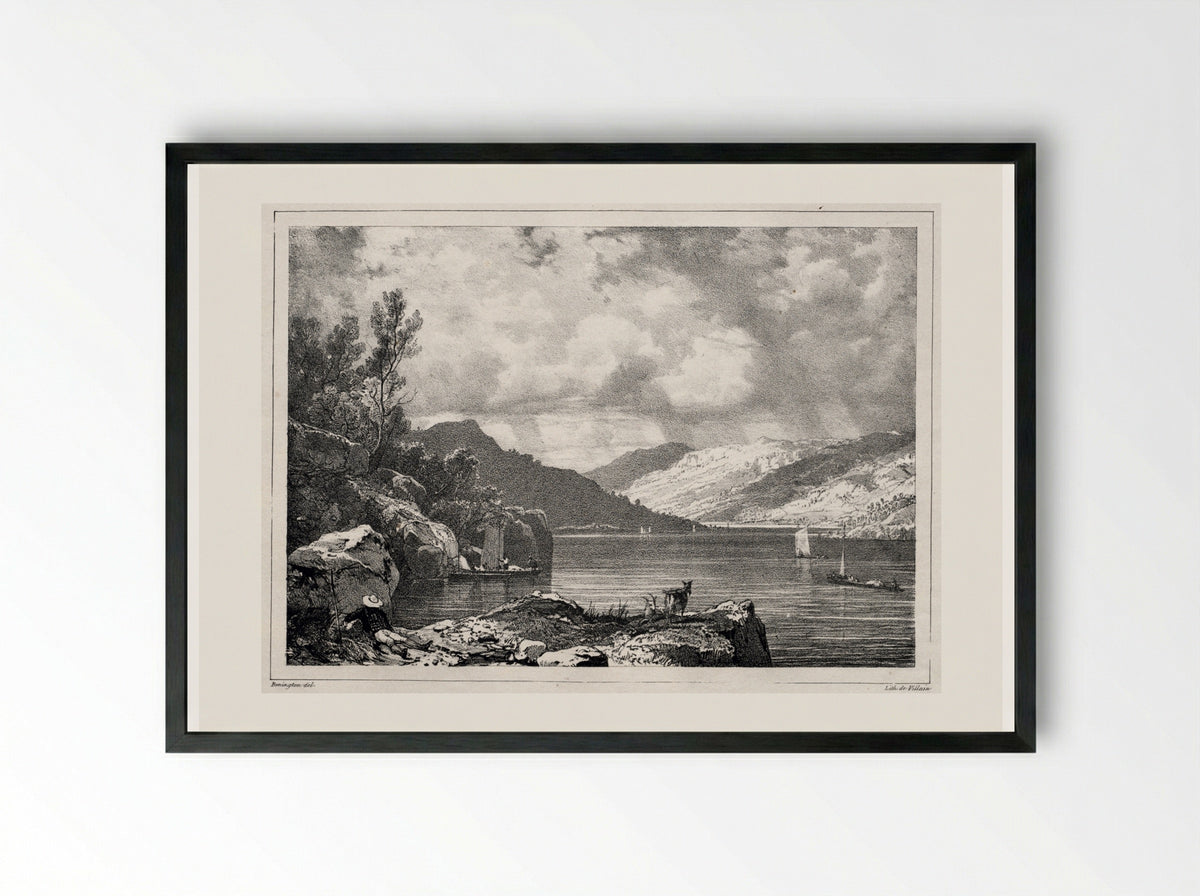 Loch Lomond - Richard Parkes Bonington - Framed Print Black