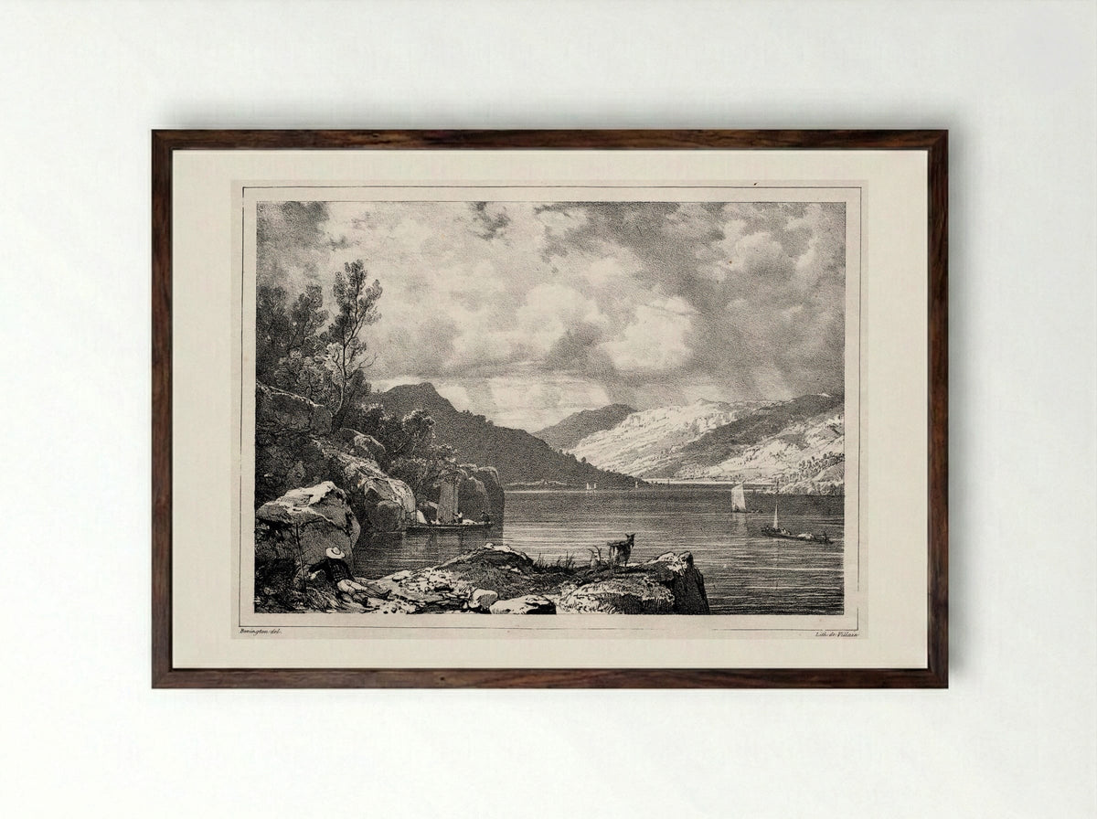 Loch Lomond - Richard Parkes Bonington - Framed Print Dark Wood