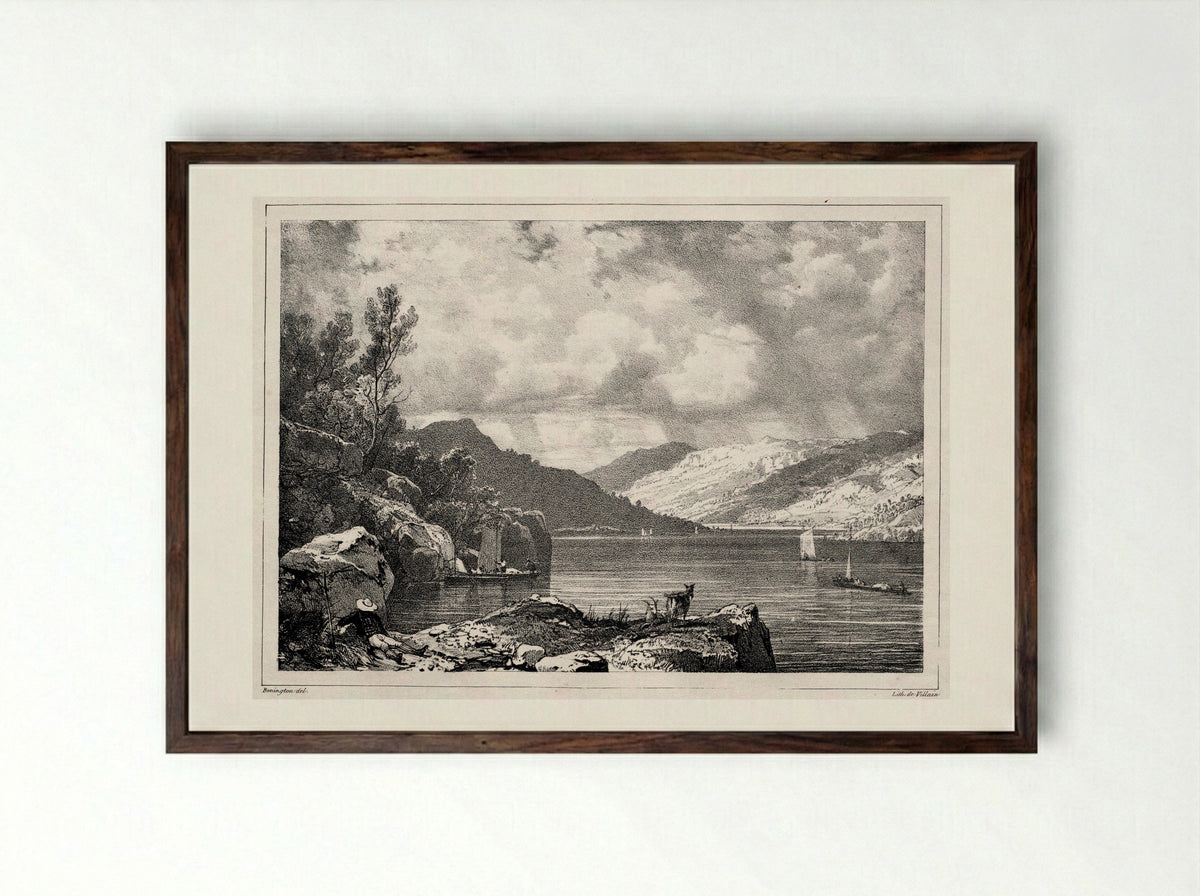 Loch Lomond - Richard Parkes Bonington - Framed Print Dark Wood