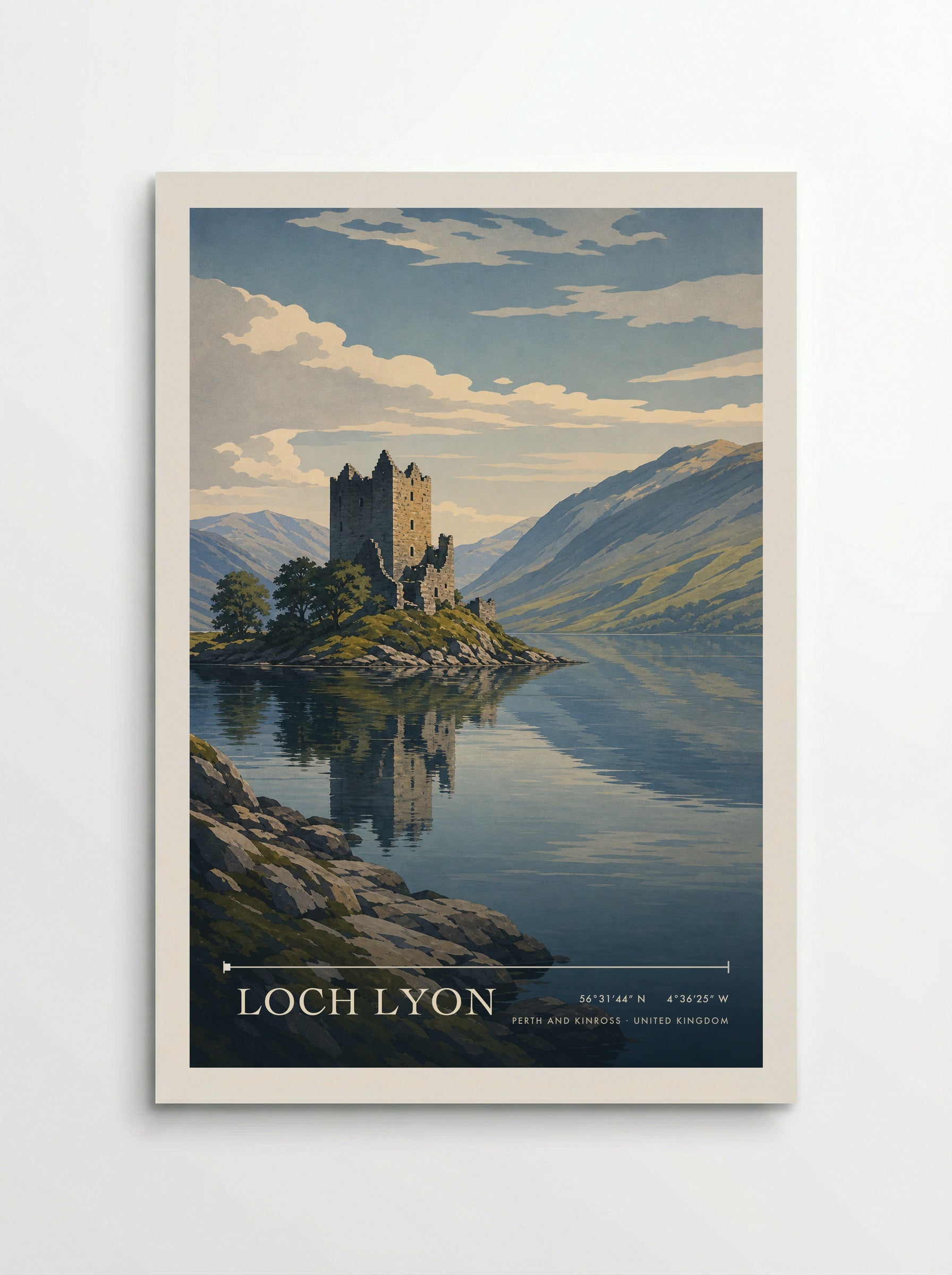 Loch Lyon Perth and Kinross United Kingdom Travel Poster - Poster