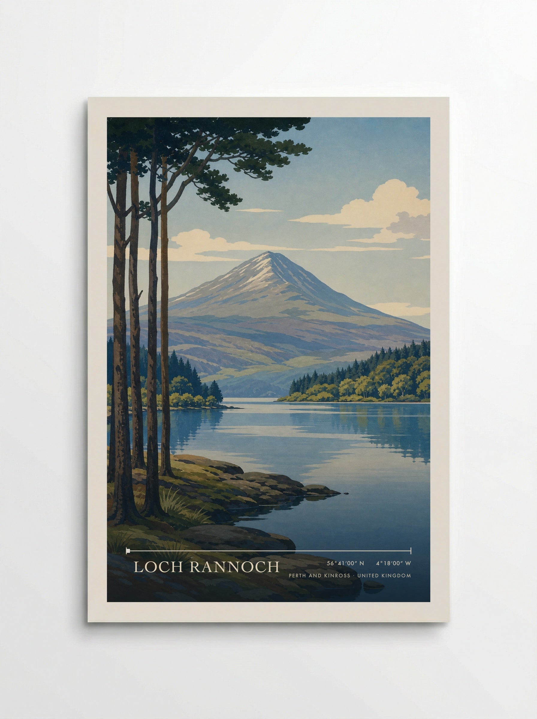 Loch Rannoch Perth and Kinross United Kingdom Travel Poster - Poster