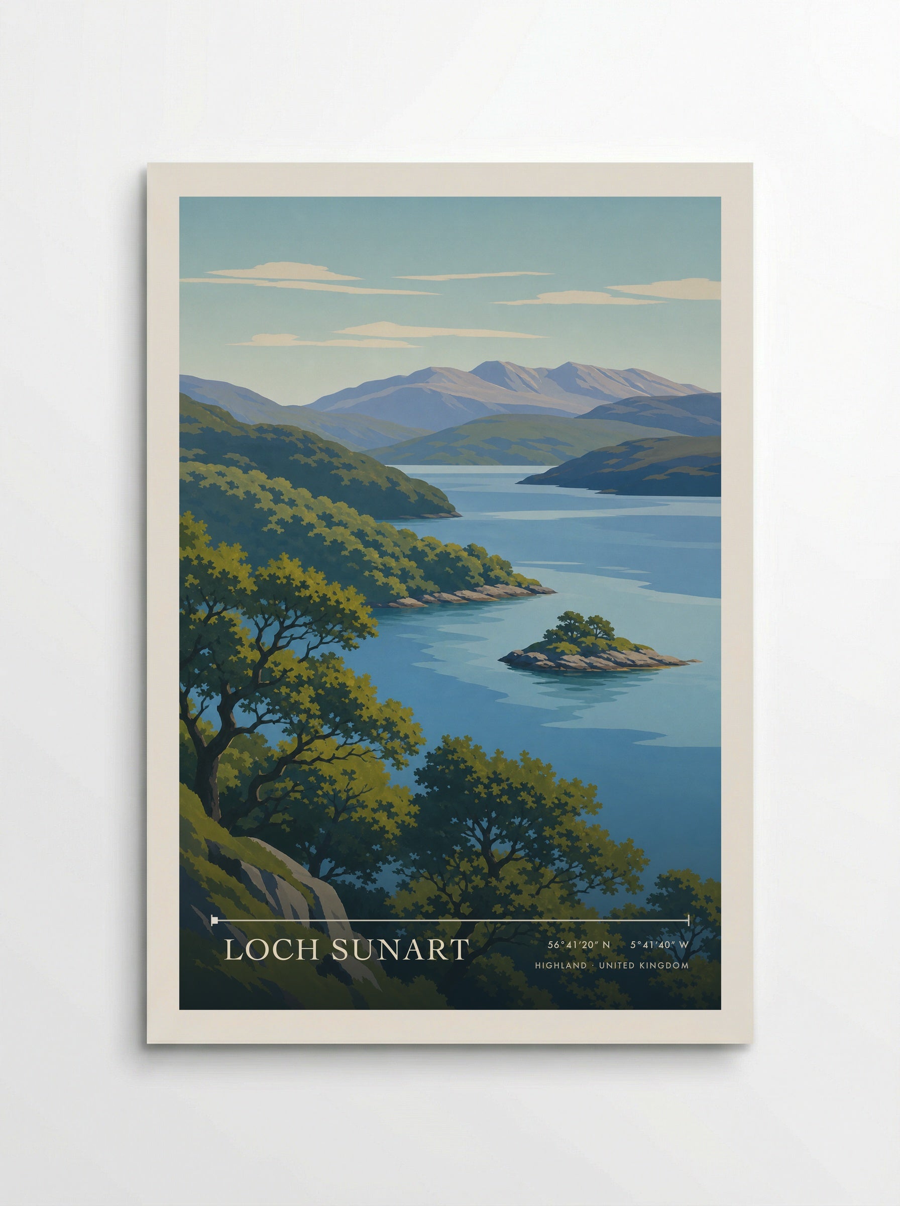 Loch Sunart Highland United Kingdom Travel Poster - Poster