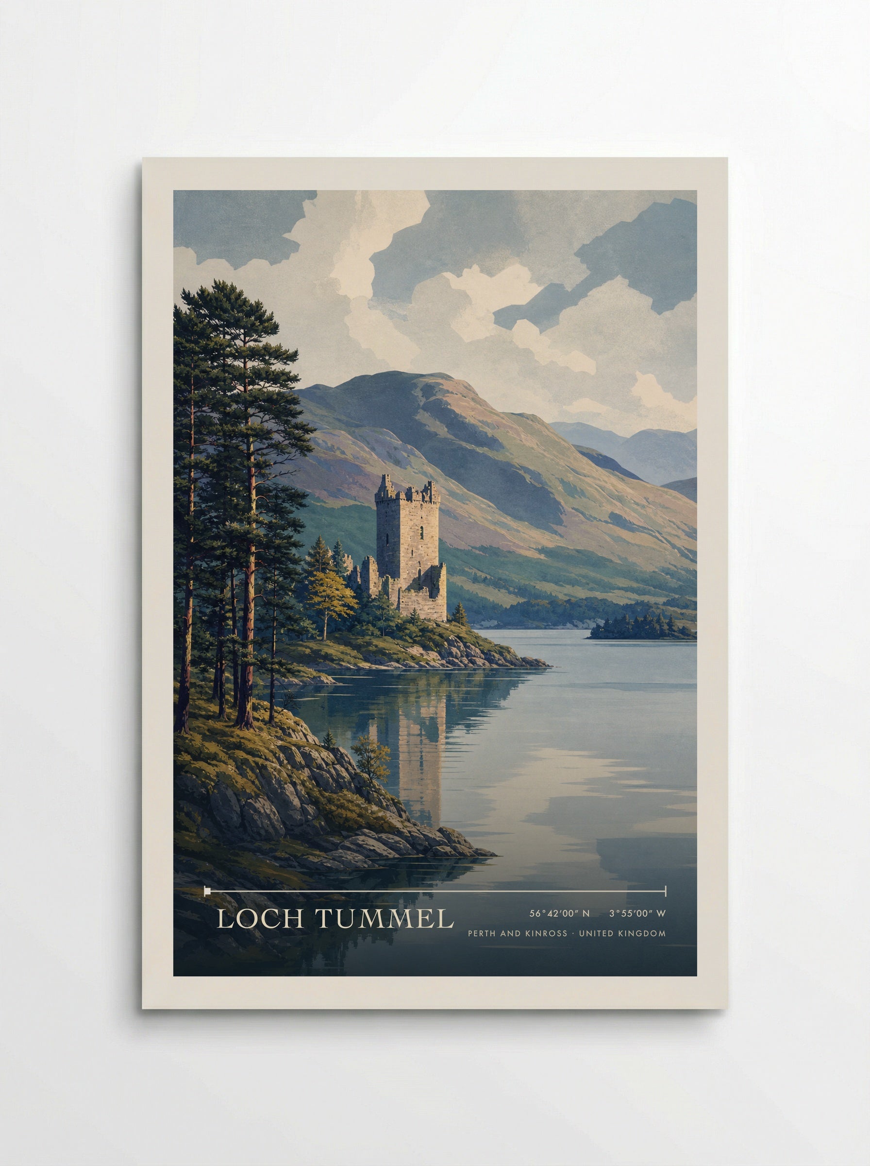Loch Tummel Perth and Kinross United Kingdom Travel Poster - Poster