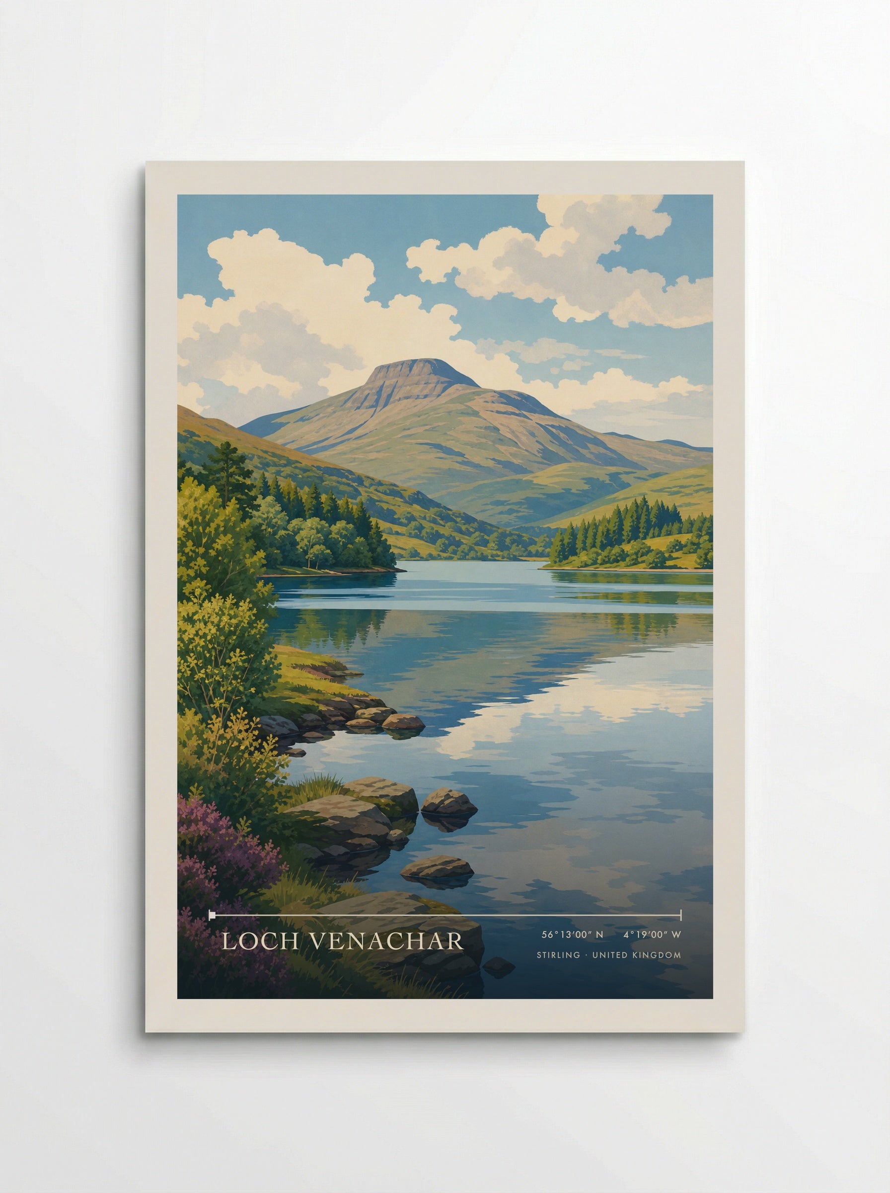 Loch Venachar Stirling United Kingdom Travel Poster - Poster