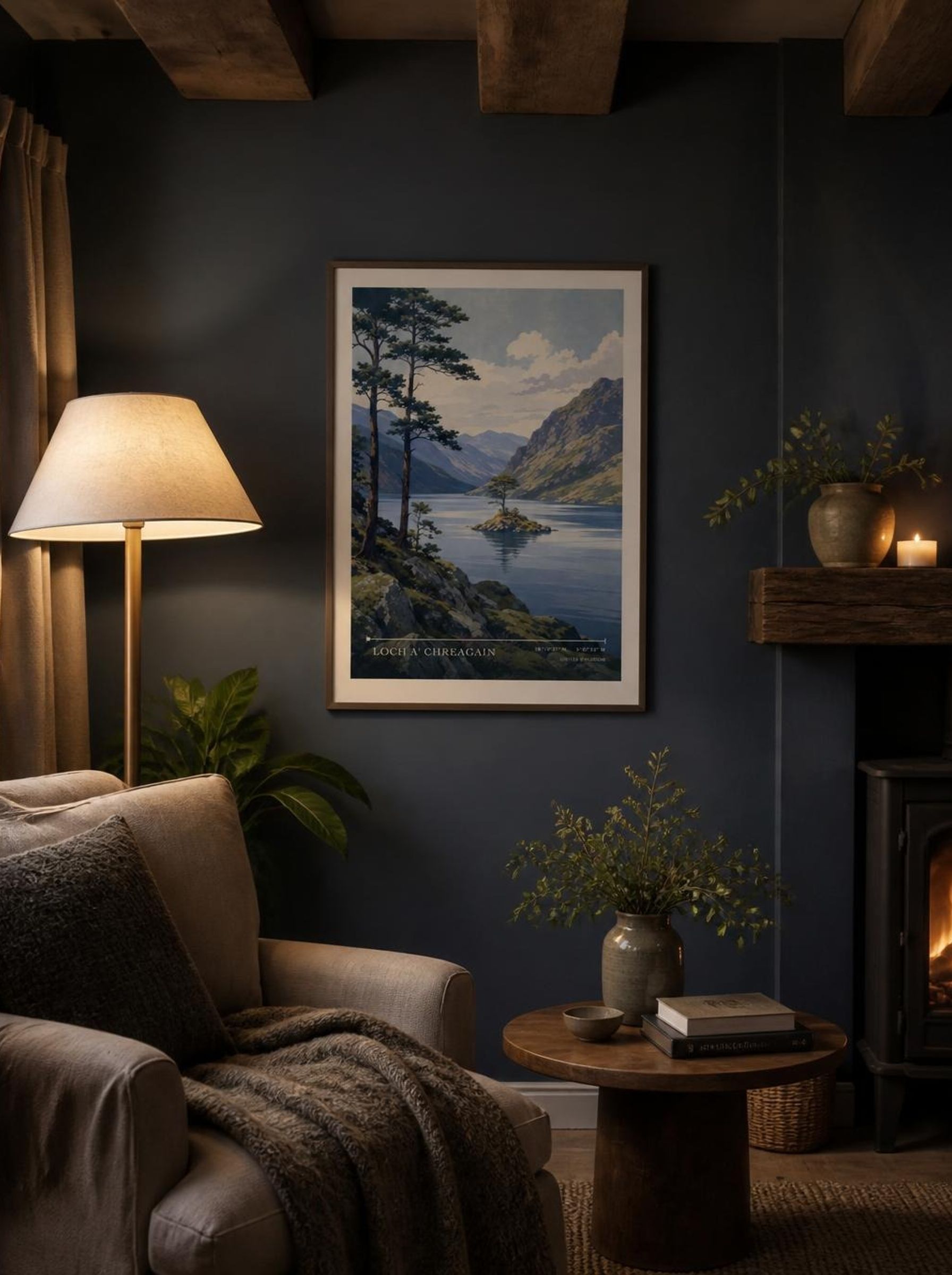 Loch a' Chreagain United Kingdom Travel Poster - Lifestyle