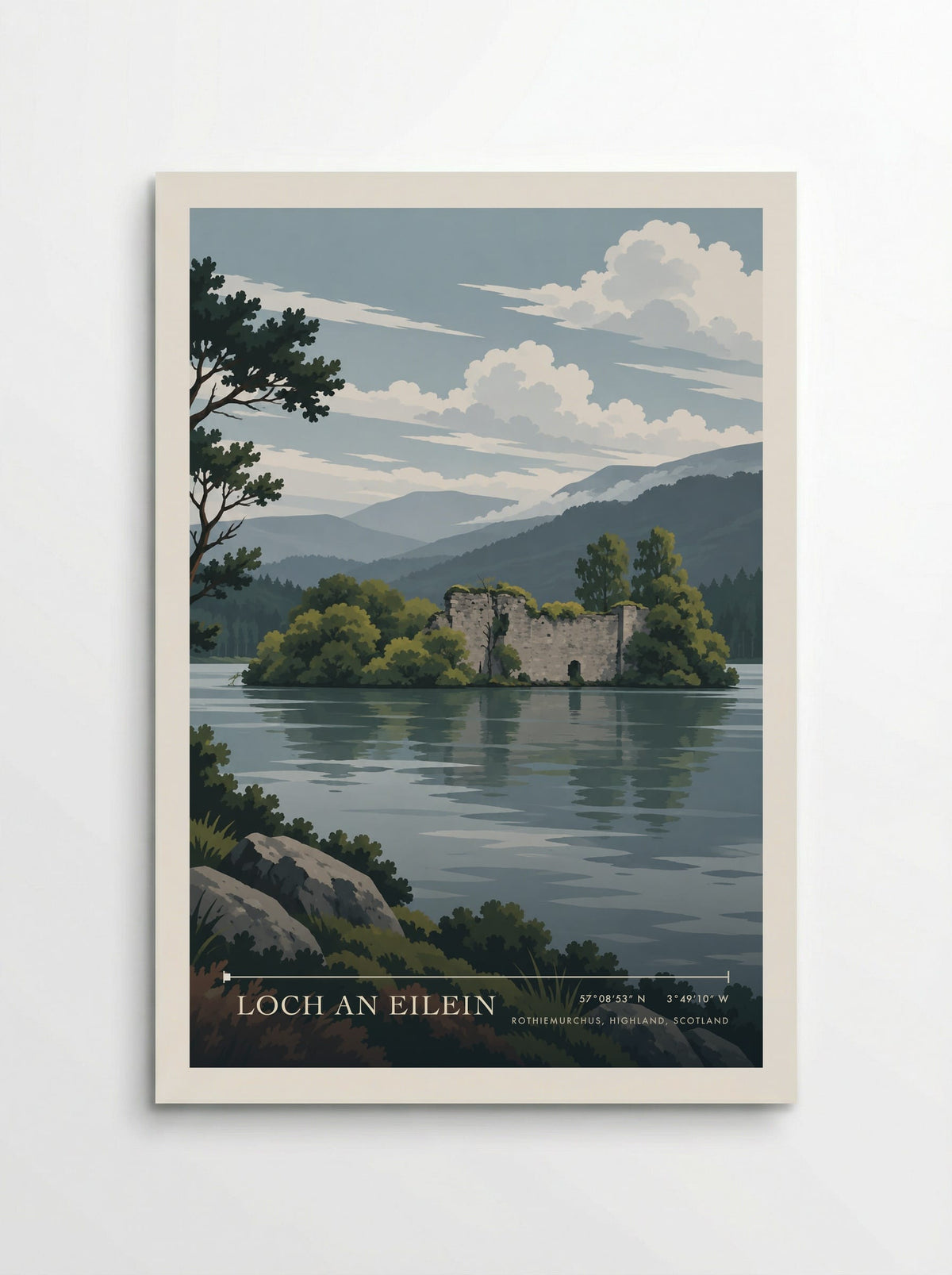 Loch an Eilein, Rothiemurchus, Highland, Scotland | Travel Poster - Poster