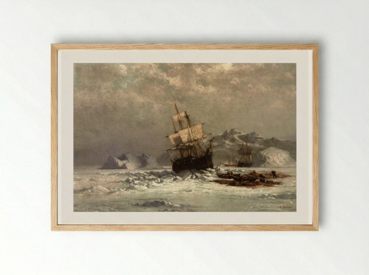 Locked in Ice - William Bradford - Framed Print Wood