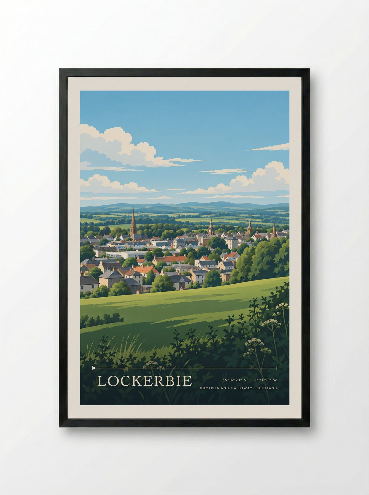 Lockerbie, Dumfries and Galloway | Travel Poster - Framed Print Black