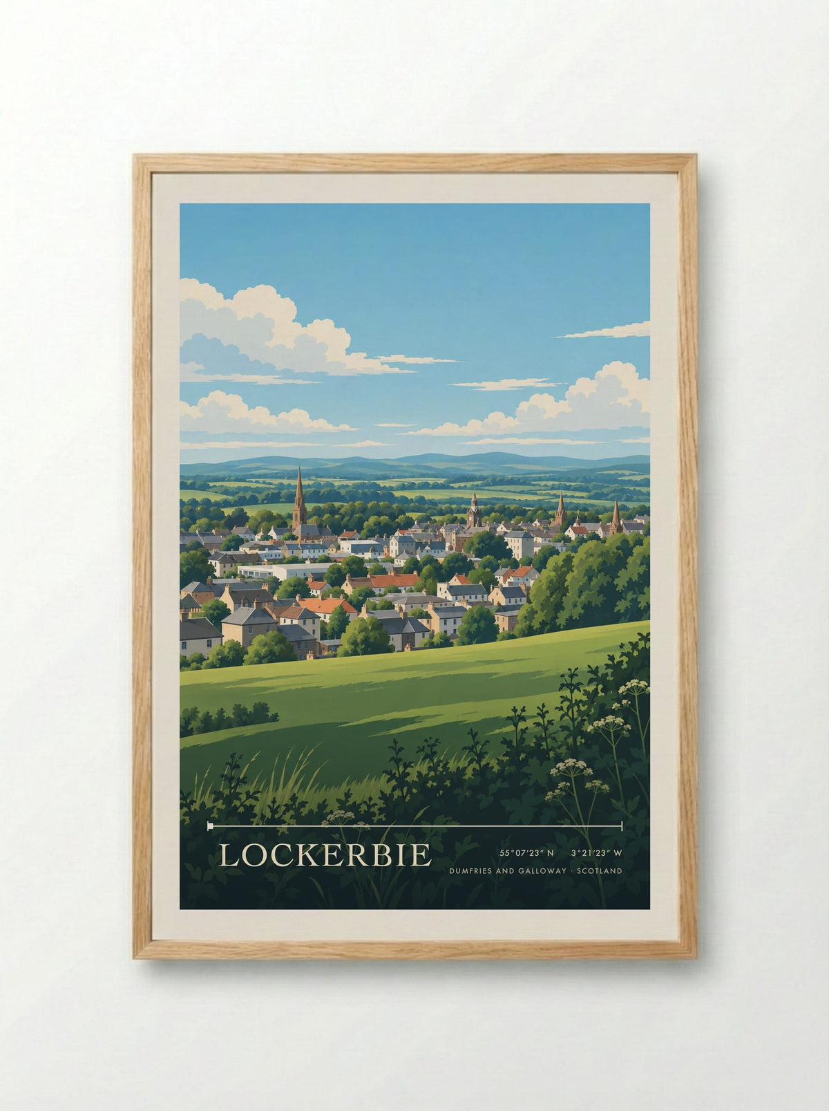 Lockerbie, Dumfries and Galloway | Travel Poster - Framed Print Wood