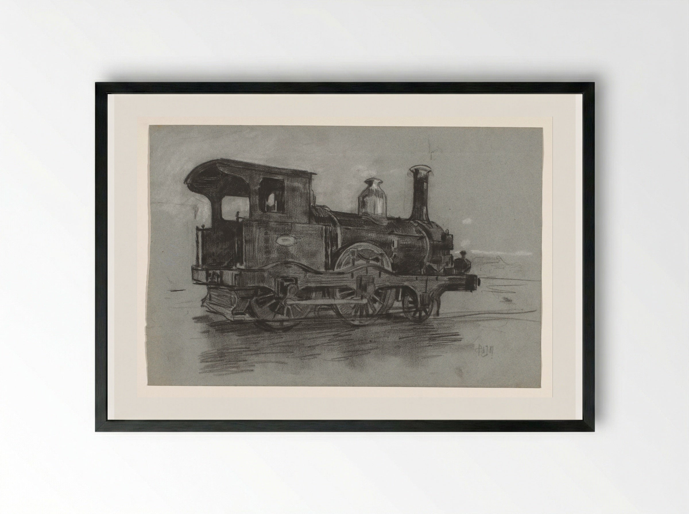 Locomotief - Pieter de Josselin de Jong - Framed Print Black