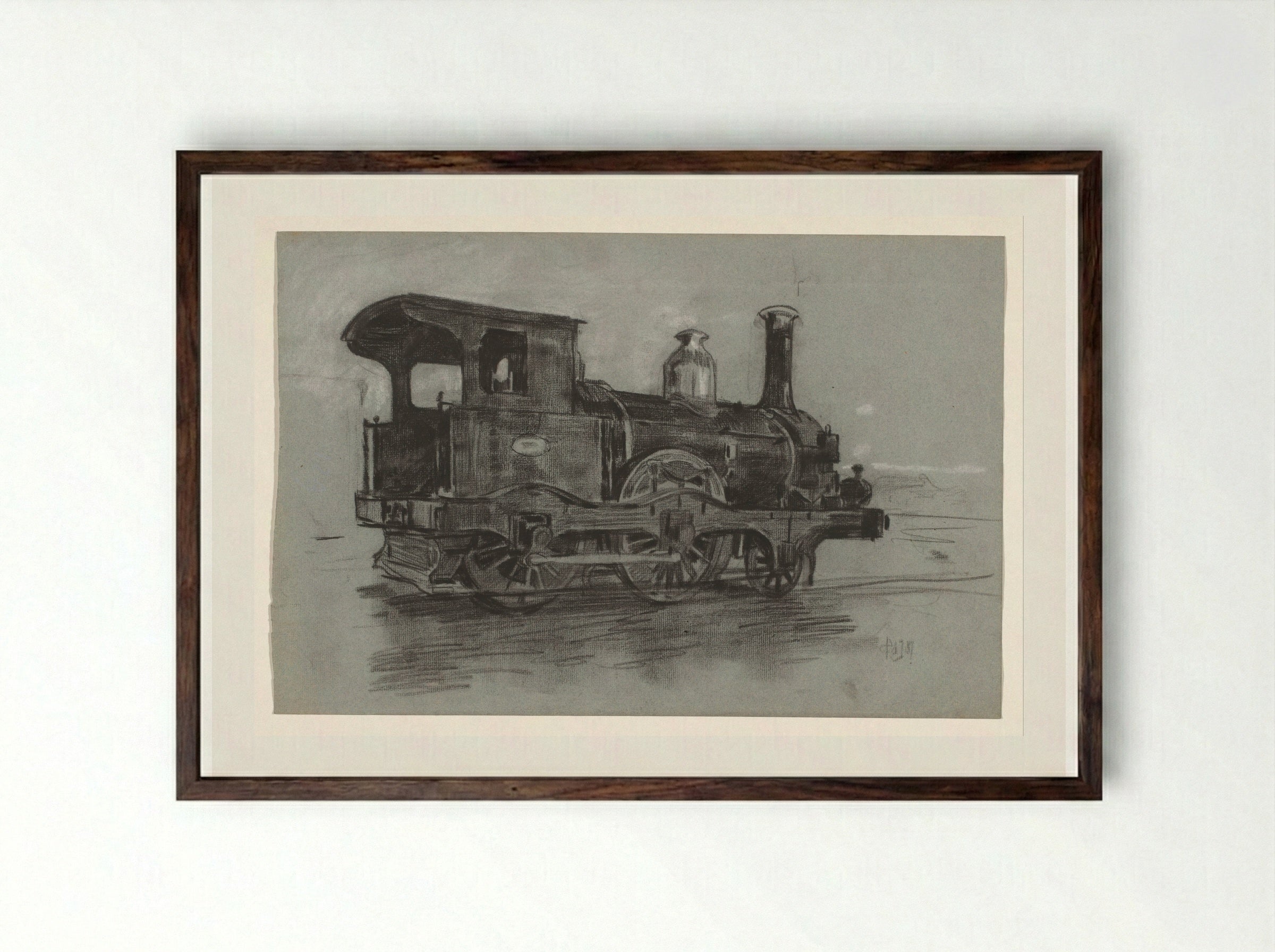 Locomotief - Pieter de Josselin de Jong - Framed Print Dark Wood