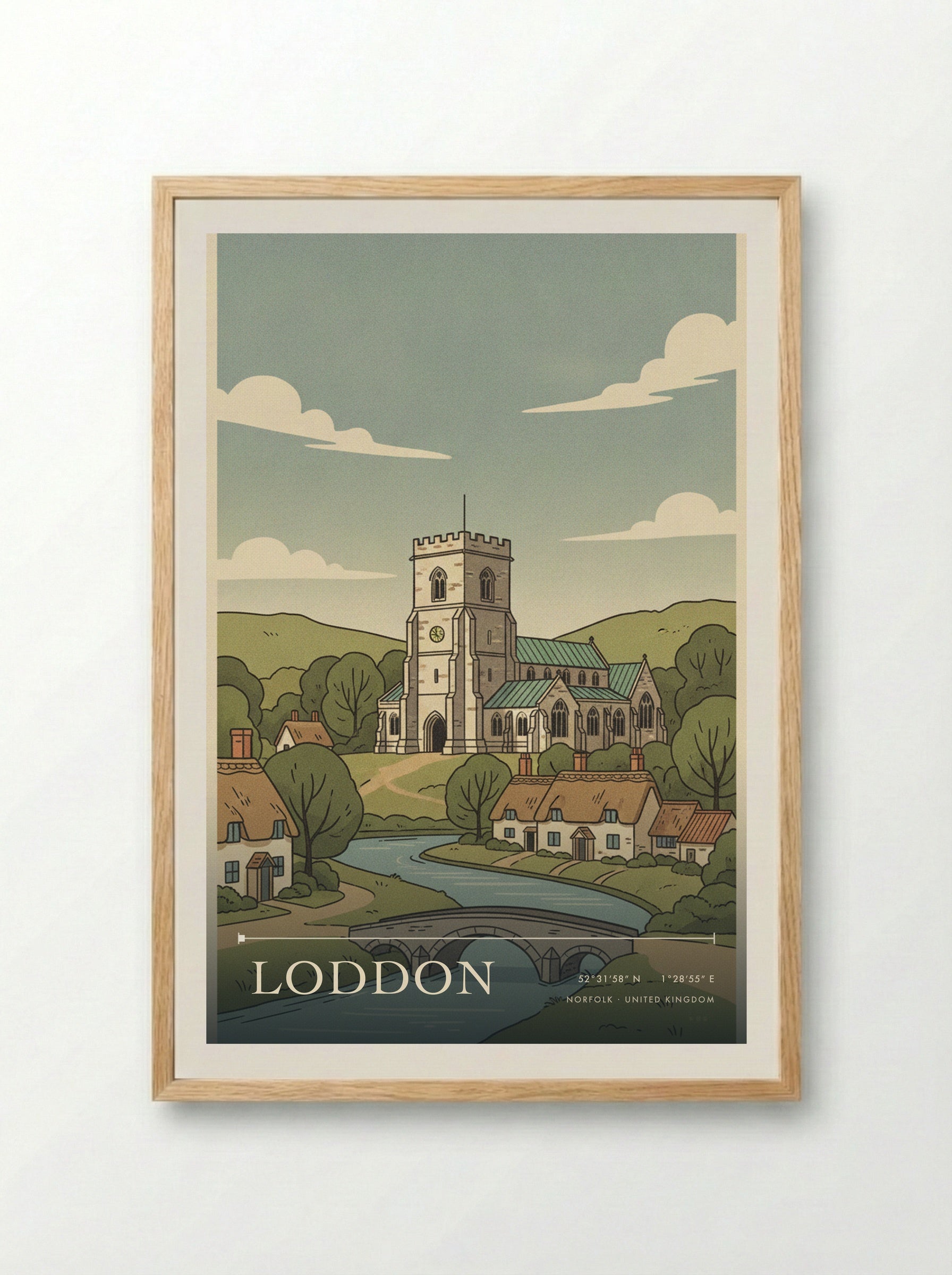 Loddon Norfolk United Kingdom Travel Poster - Framed Print Wood