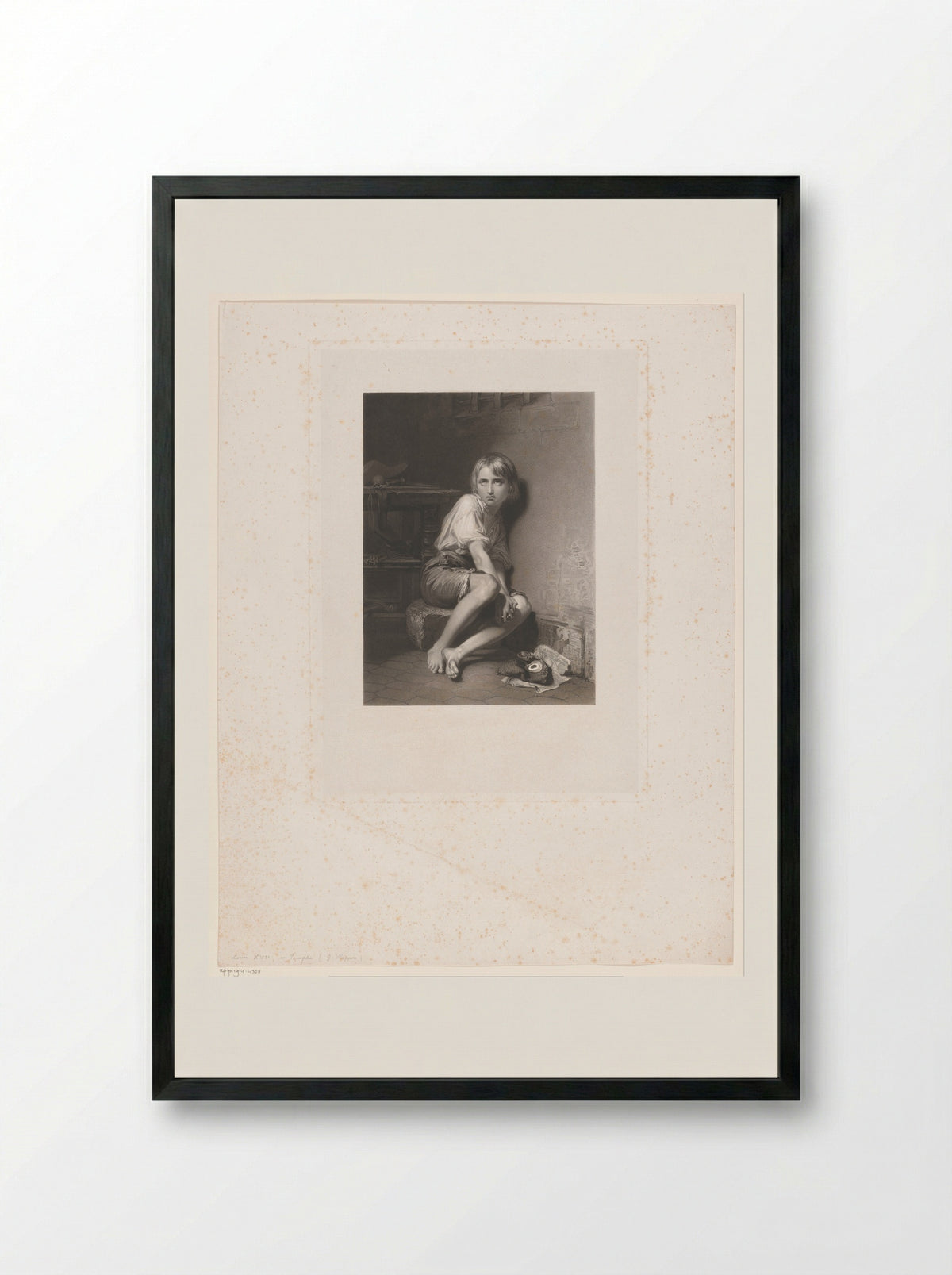 Lodewijk XVII in de tempel - François de Meersman - Framed Print Black