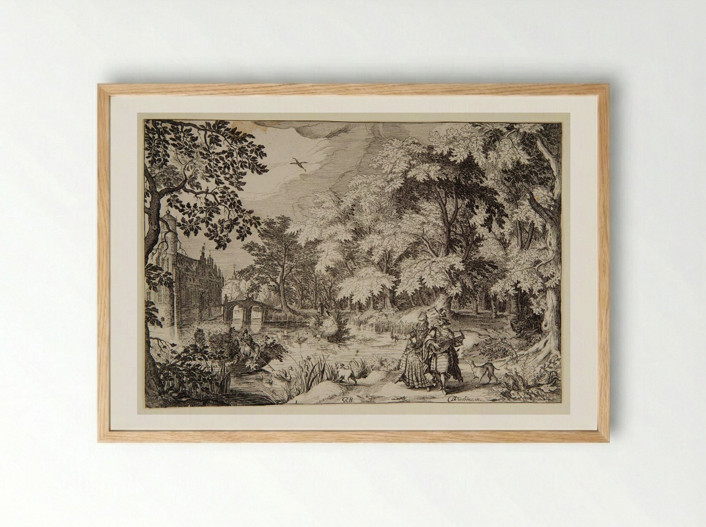 Loenersloot Castle - Simon Frisius - Framed Print Wood