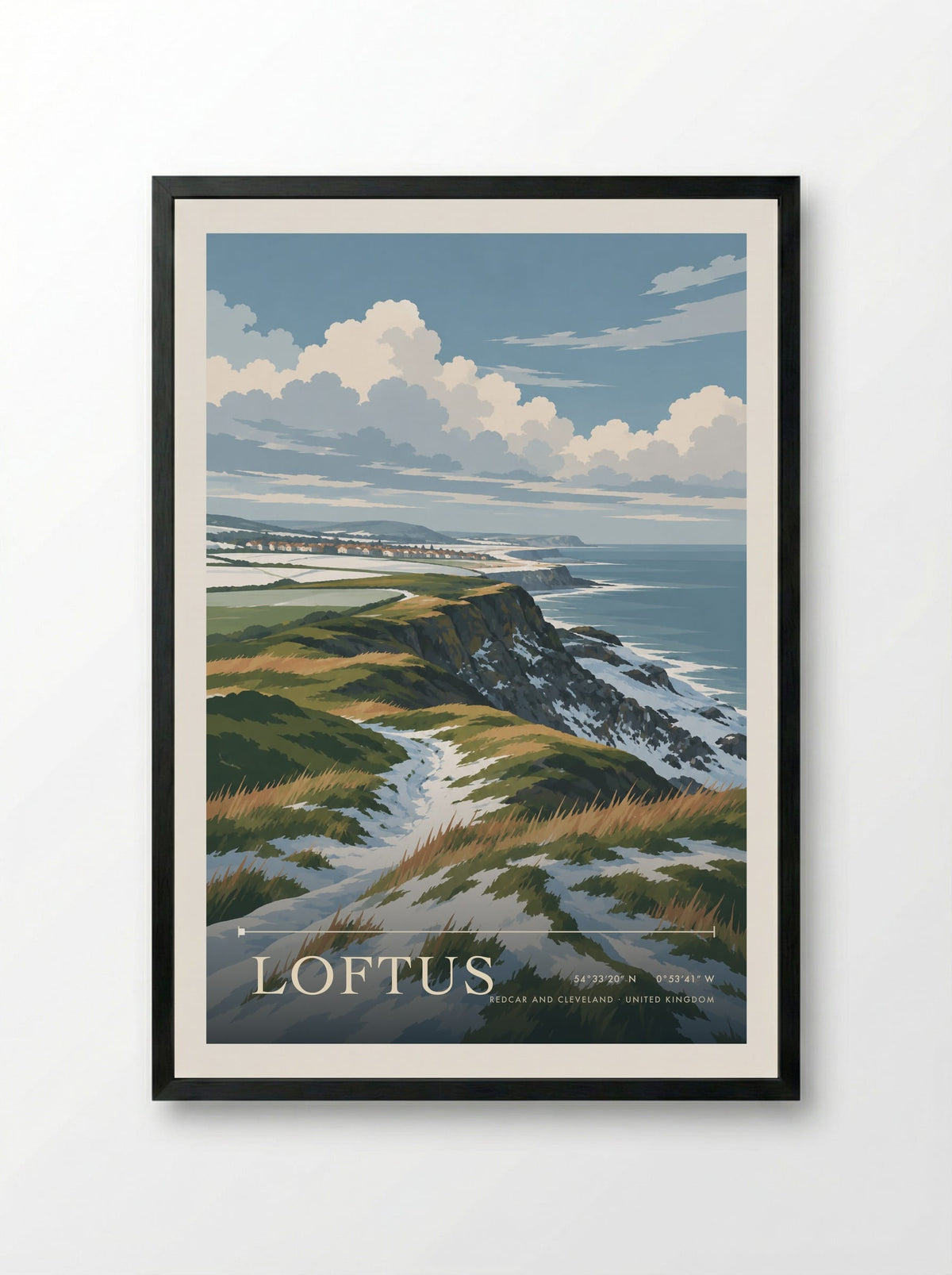 Loftus, Redcar and Cleveland | Travel Poster - Framed Print Black
