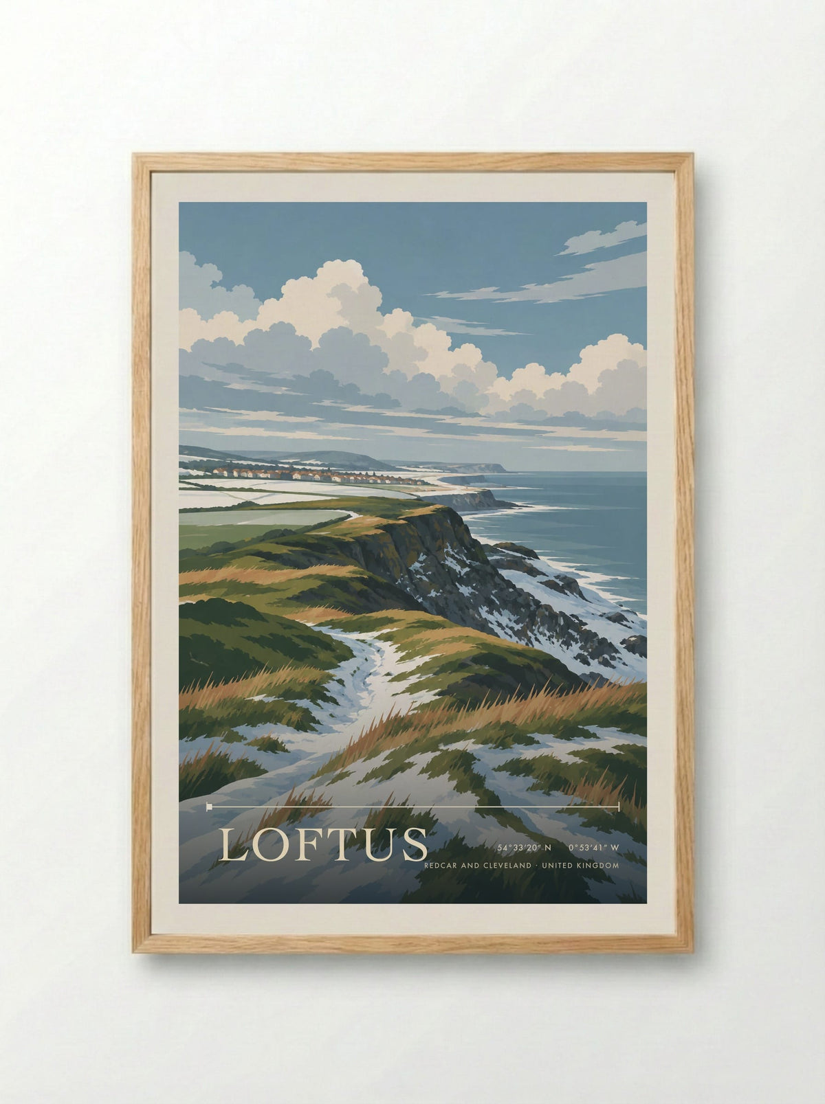 Loftus, Redcar and Cleveland | Travel Poster - Framed Print Wood