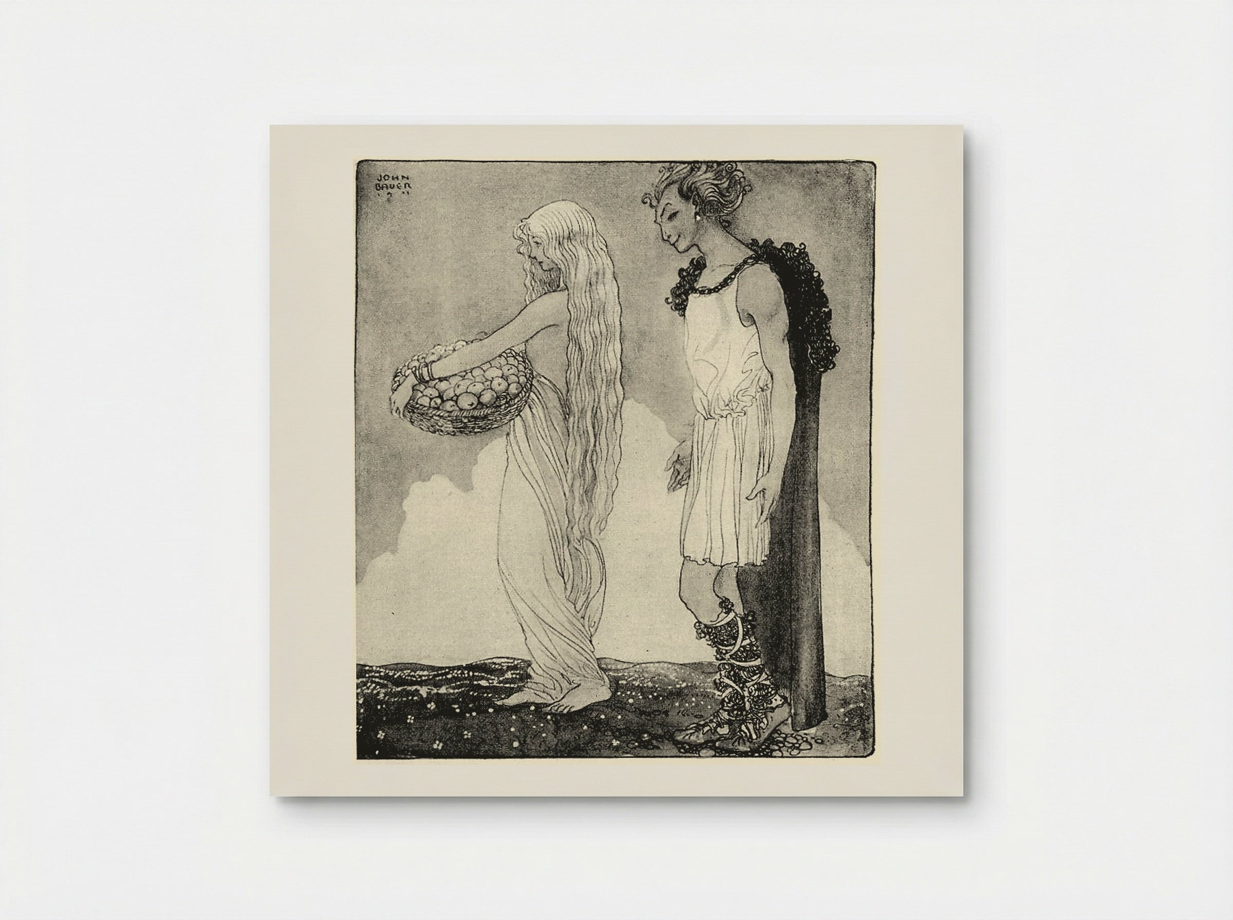 Loki and Idun - John Bauer - Poster