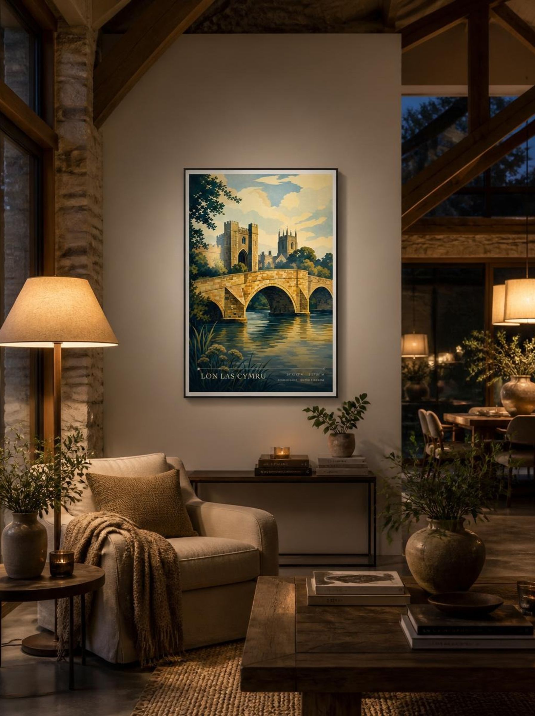 Lon Las Cymru Denbighshire United Kingdom Travel Poster - Lifestyle