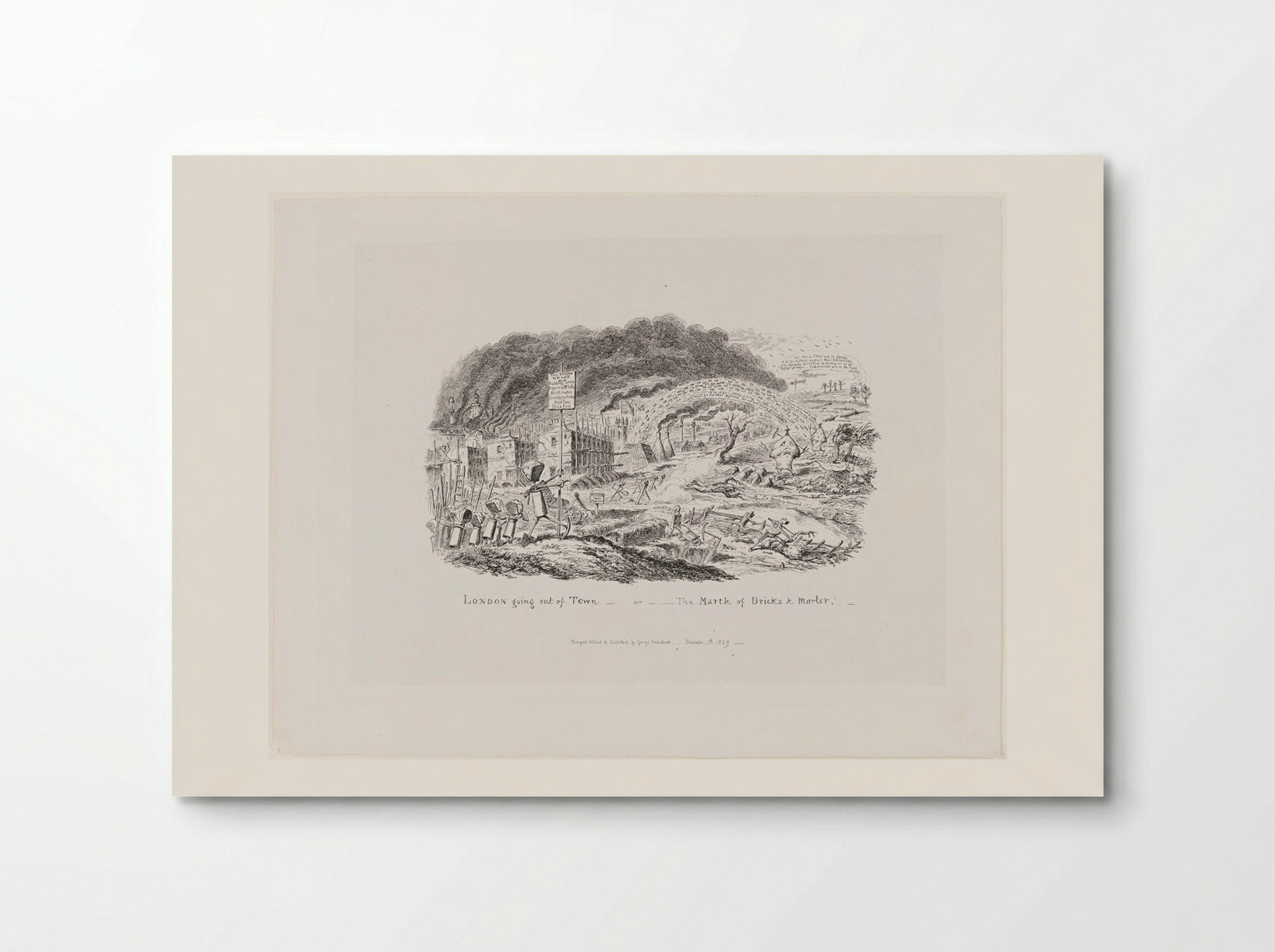 London Going Out of Town - or - The March of Bricks & Morter! - George Cruikshank - Poster