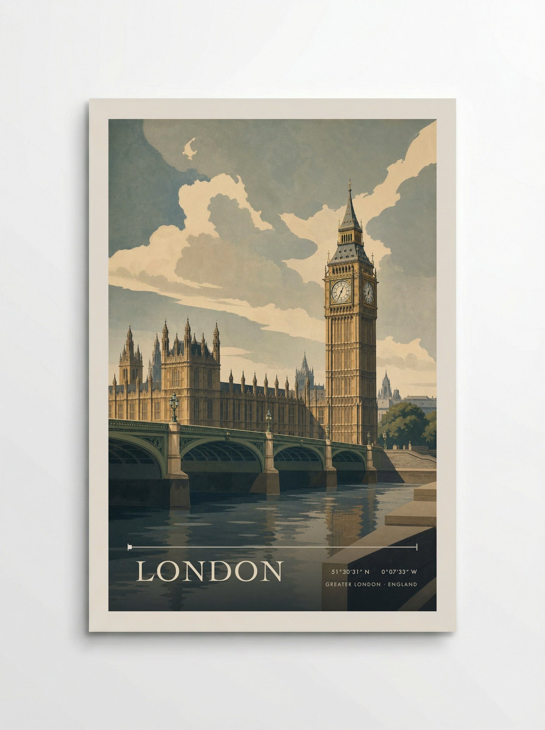 London Greater London England Travel Poster - Poster
