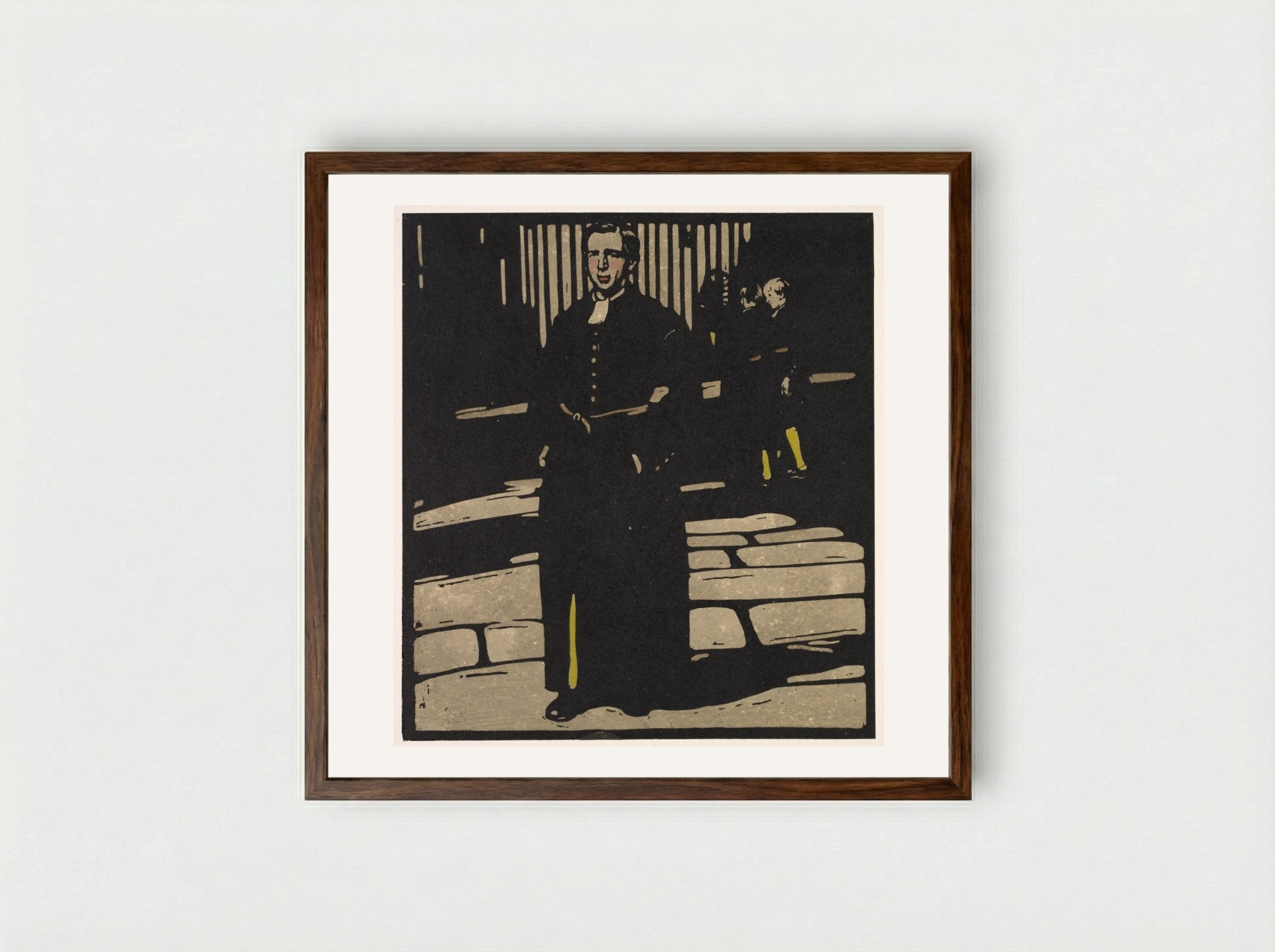 London Types: Bluecoat Boy - William Nicholson - Framed Print Dark Wood